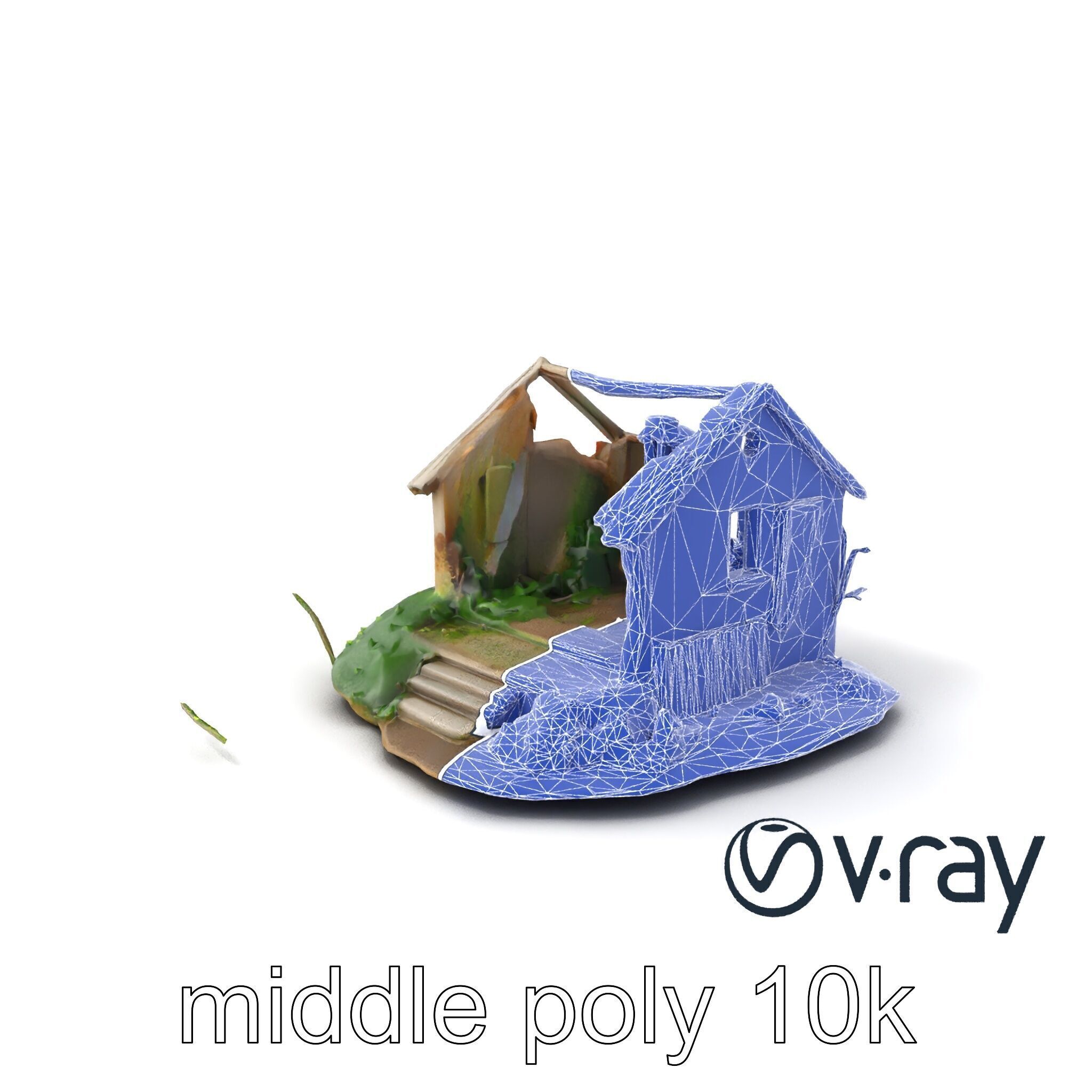 Dilapidated Forgotten House Remnant model pack Low-poly 3D model_5