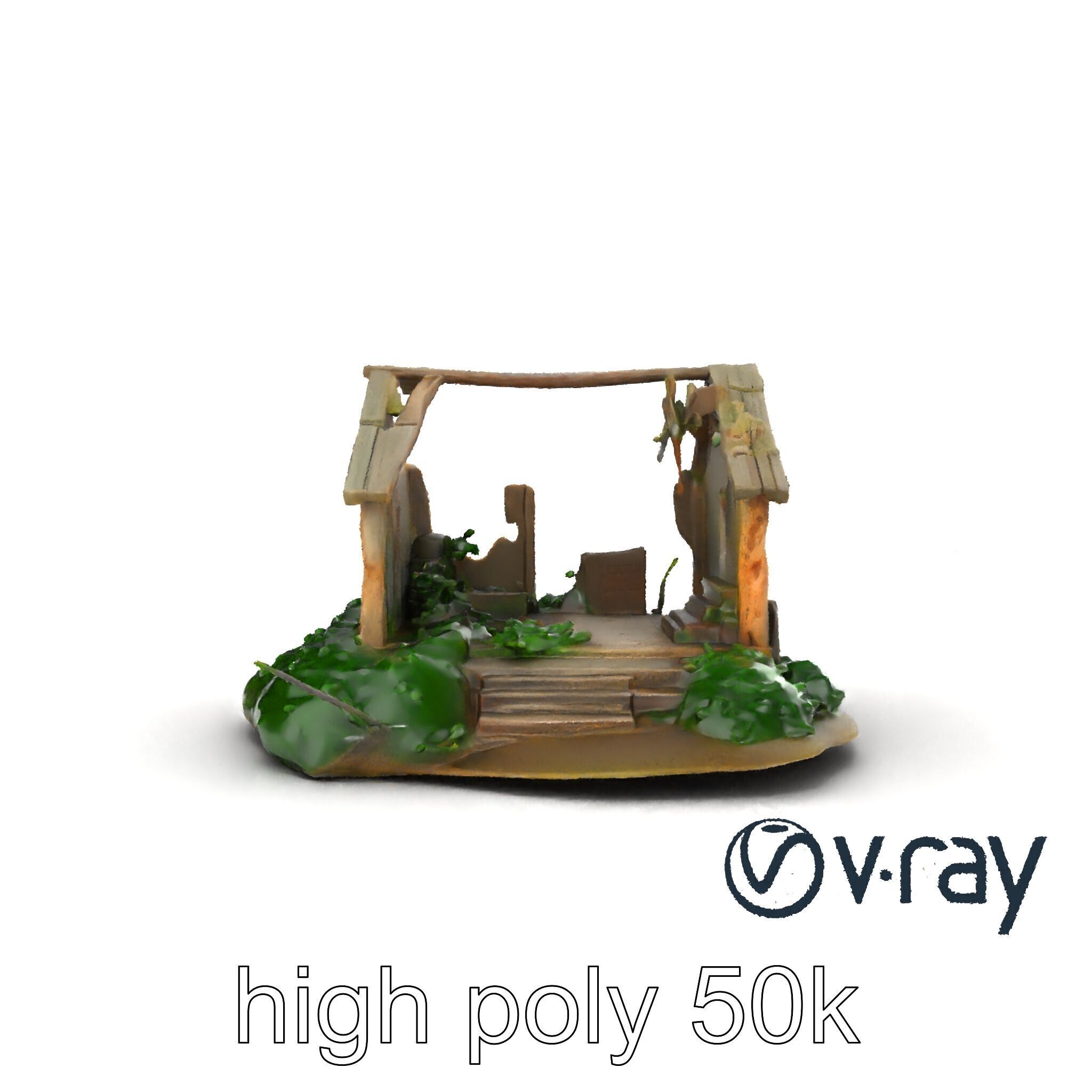 Dilapidated Forgotten House Remnant model pack Low-poly 3D model_22