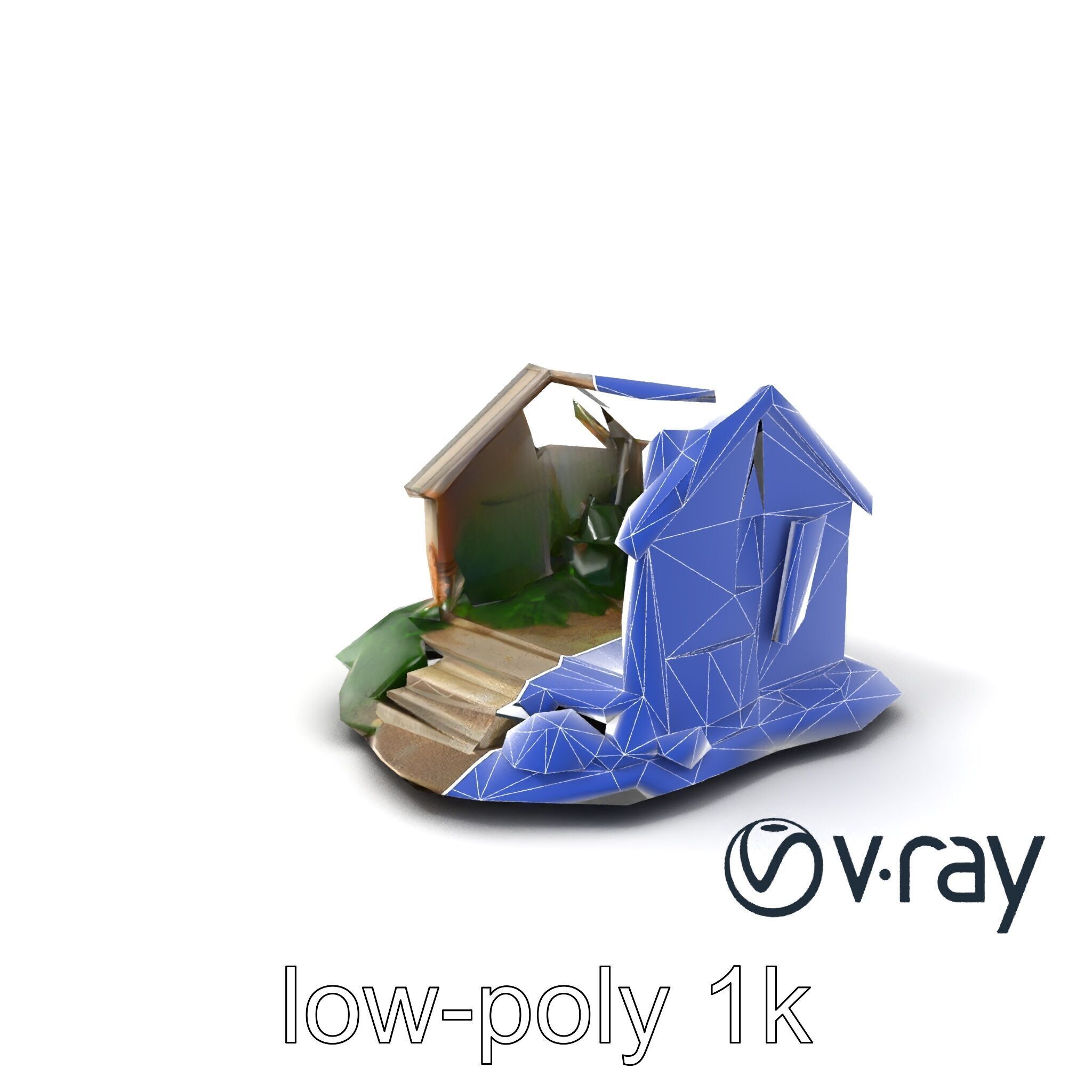 Dilapidated Forgotten House Remnant model pack Low-poly 3D model_6