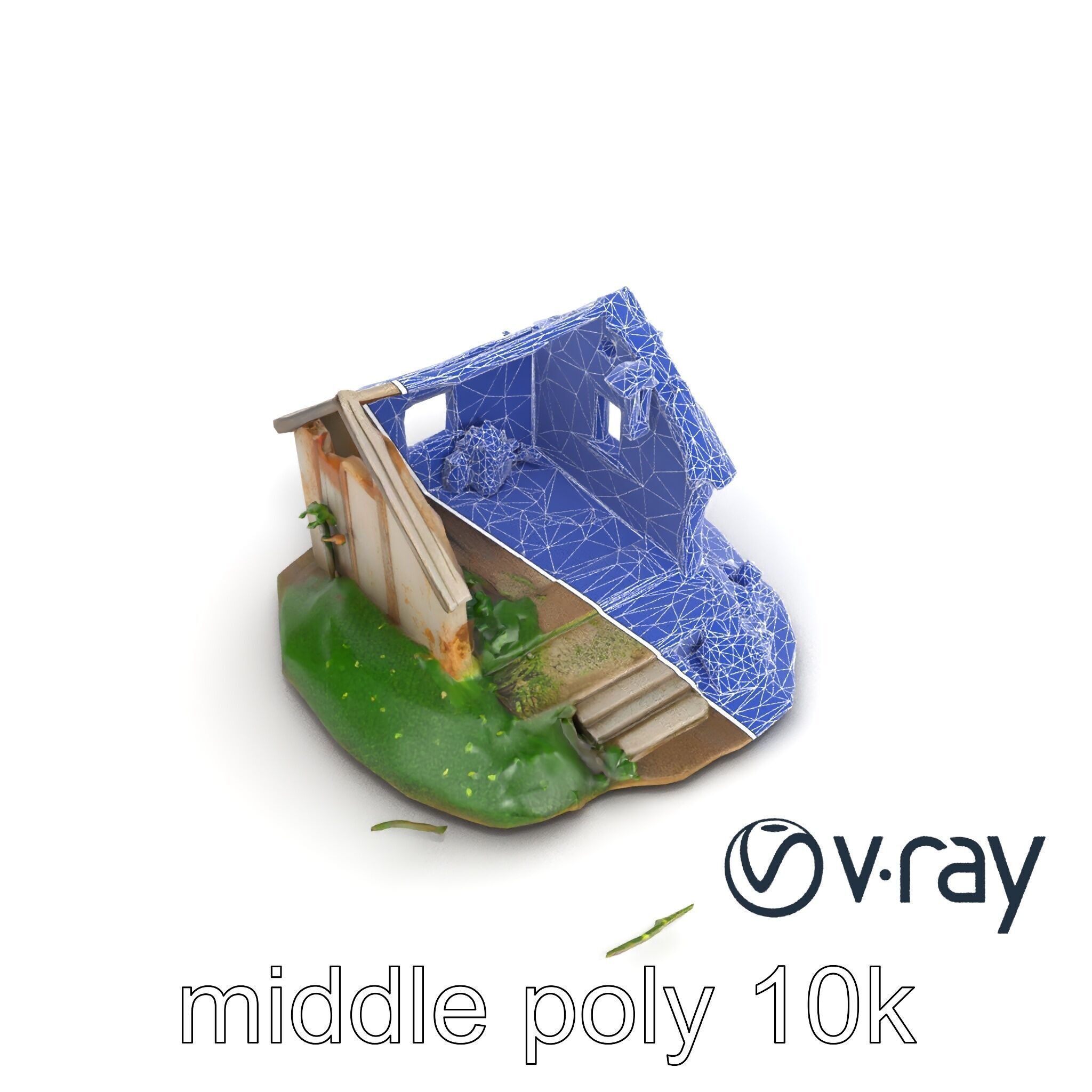 Dilapidated Forgotten House Remnant model pack Low-poly 3D model_16