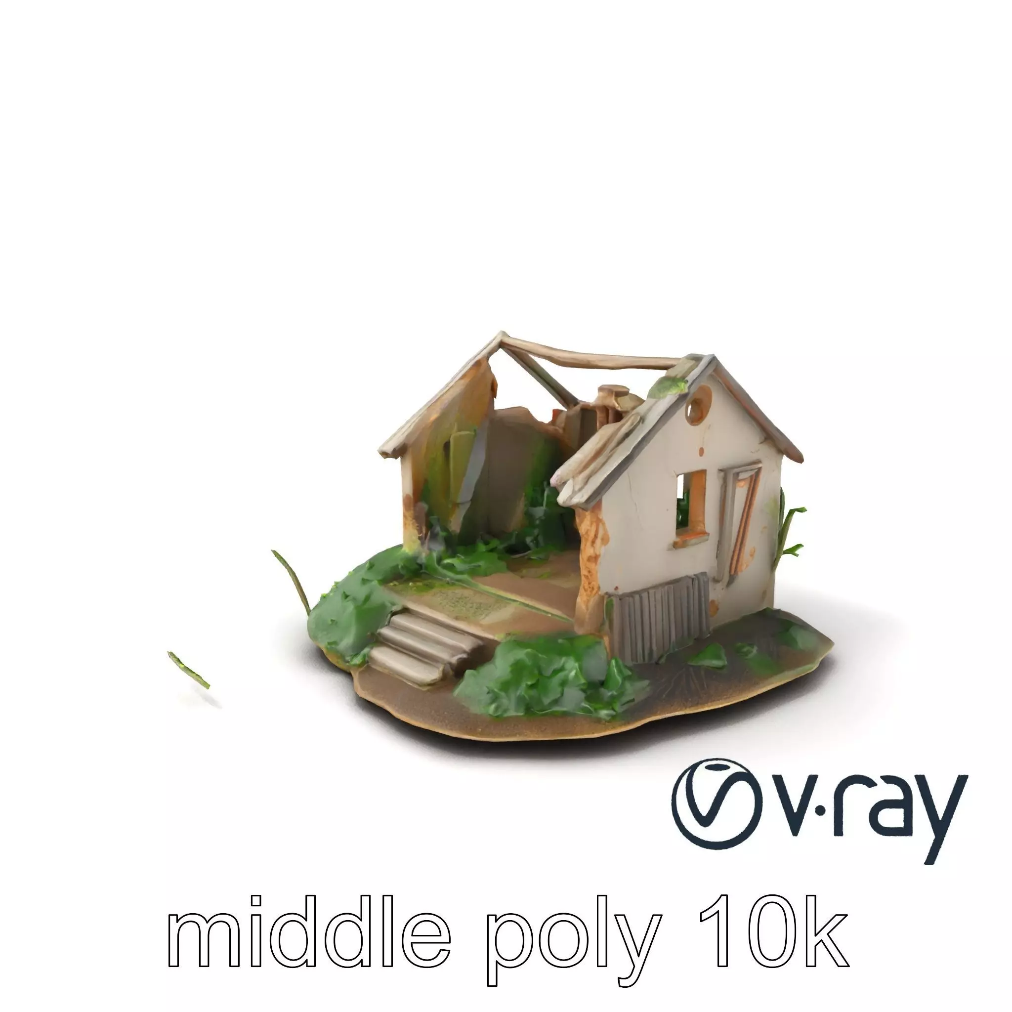 Dilapidated Forgotten House Remnant model pack Low-poly 3D model_0