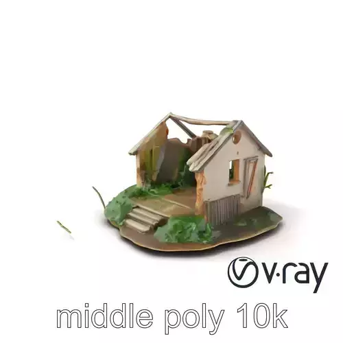 Dilapidated Forgotten House Remnant model pack