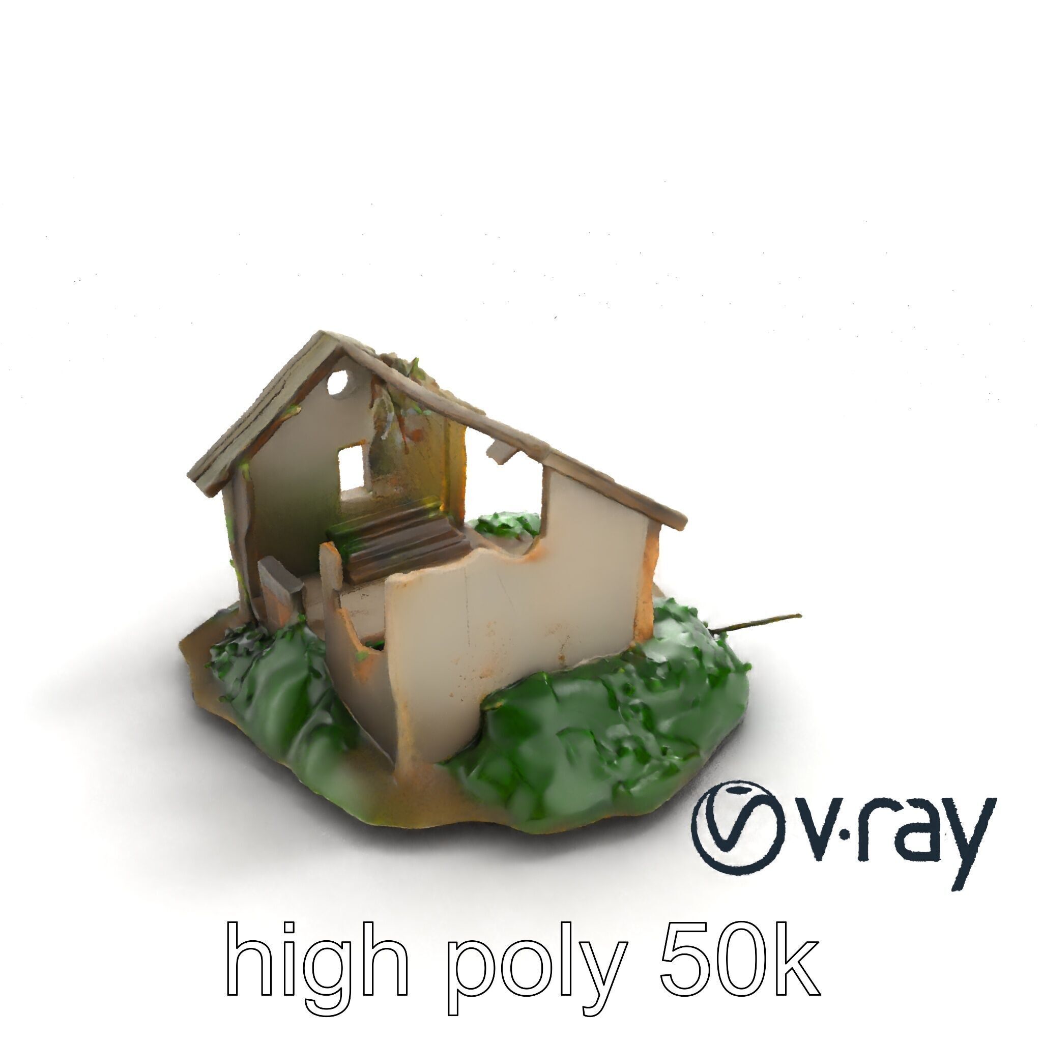Dilapidated Forgotten House Remnant model pack Low-poly 3D model_9