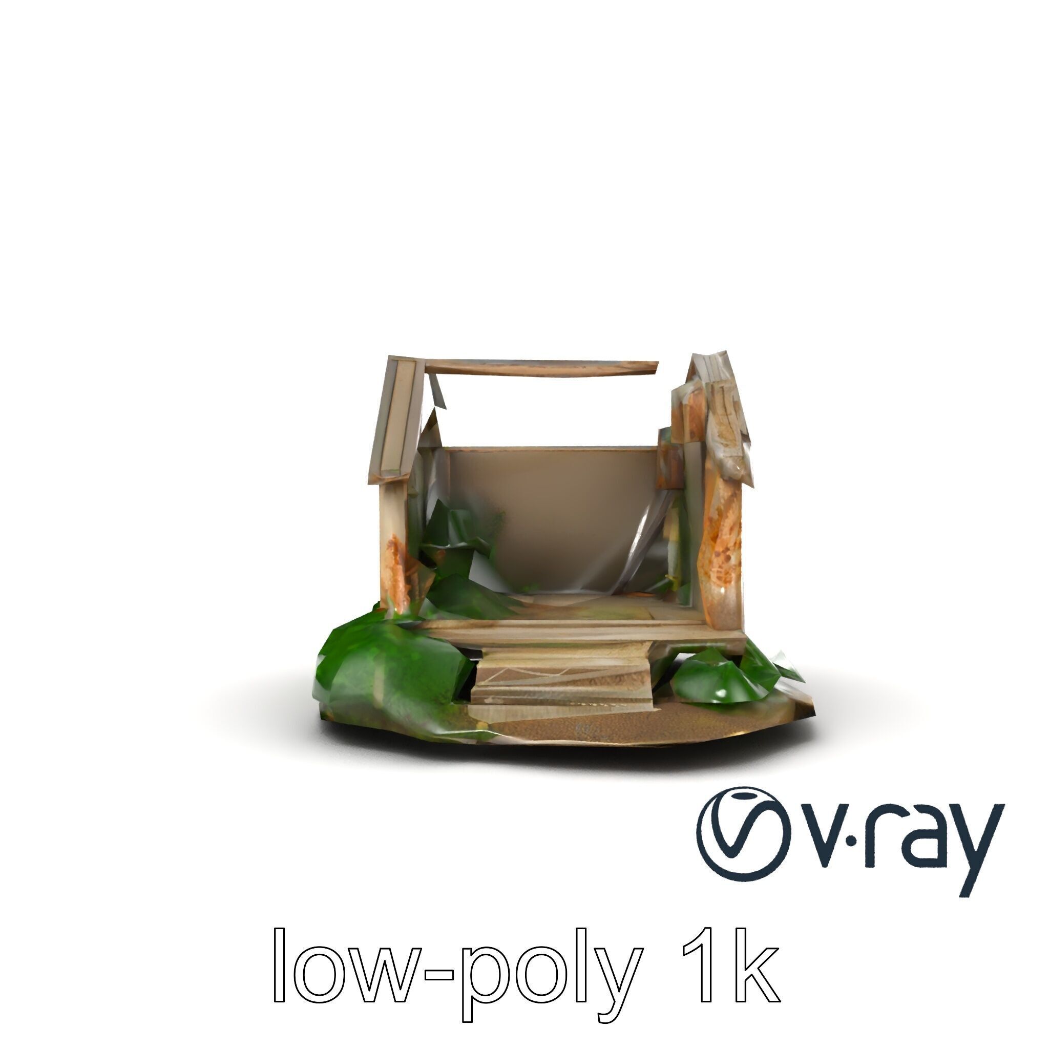 Dilapidated Forgotten House Remnant model pack Low-poly 3D model_21
