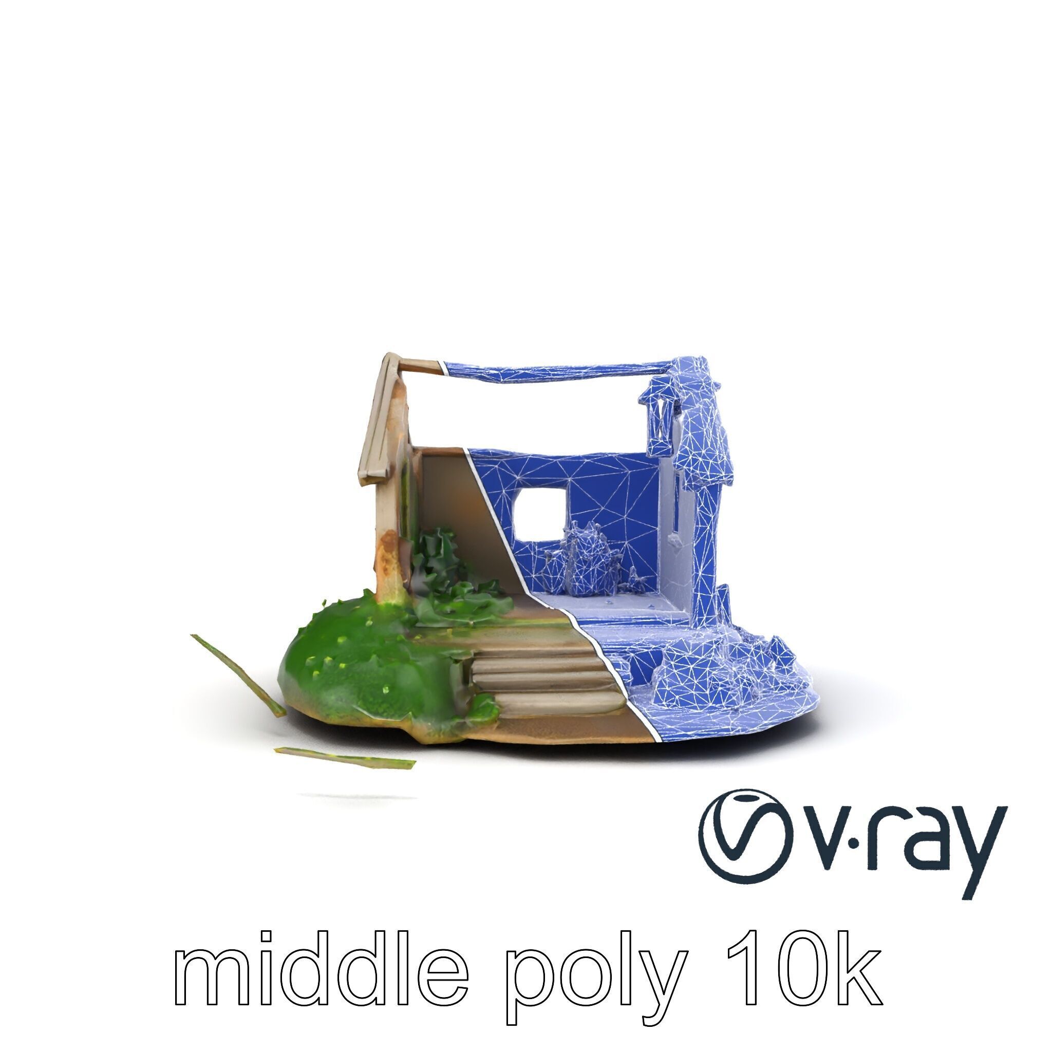 Dilapidated Forgotten House Remnant model pack Low-poly 3D model_12