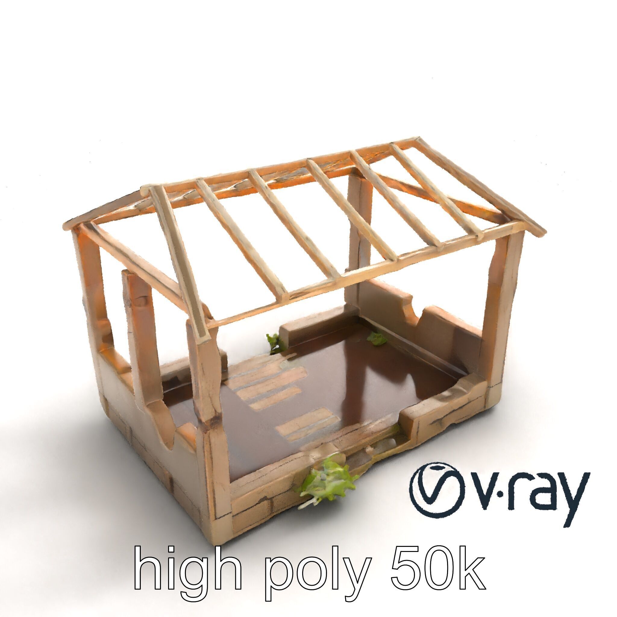 Abandoned Bungalow Ruins model pack Low-poly 3D model_9