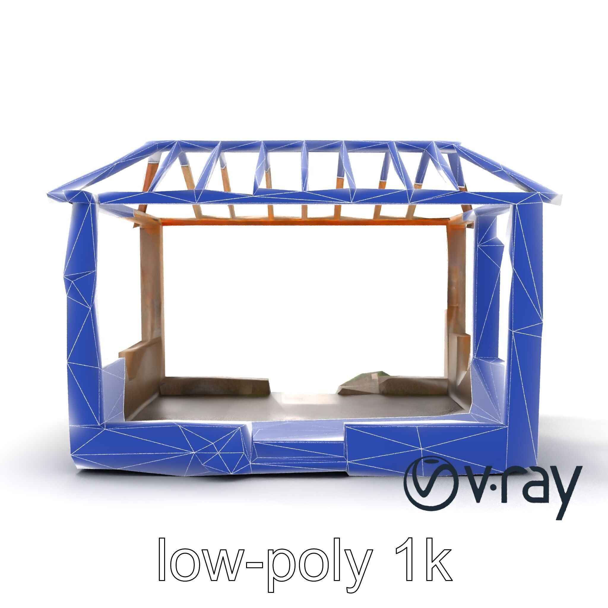 Abandoned Bungalow Ruins model pack Low-poly 3D model_17