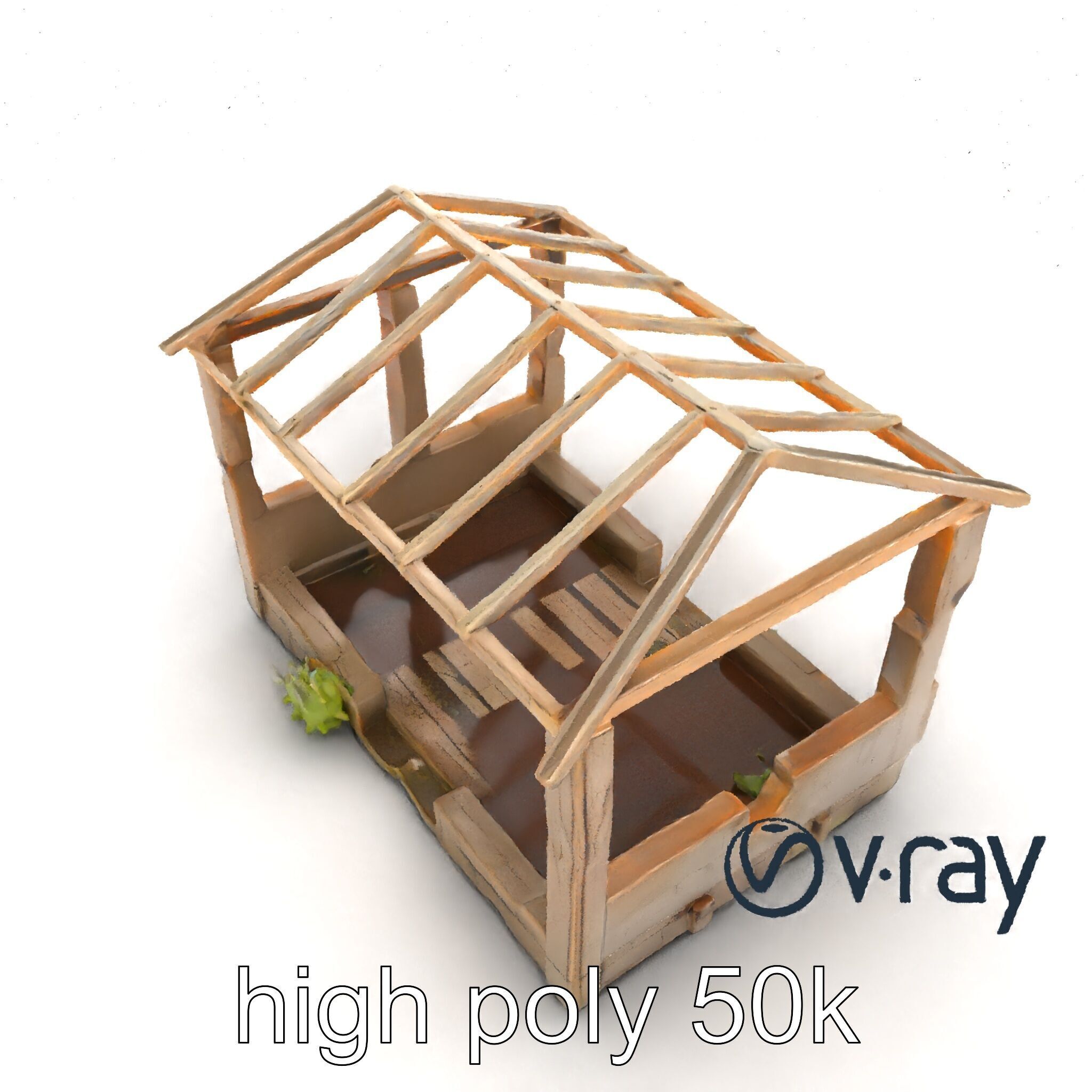 Abandoned Bungalow Ruins model pack Low-poly 3D model_28