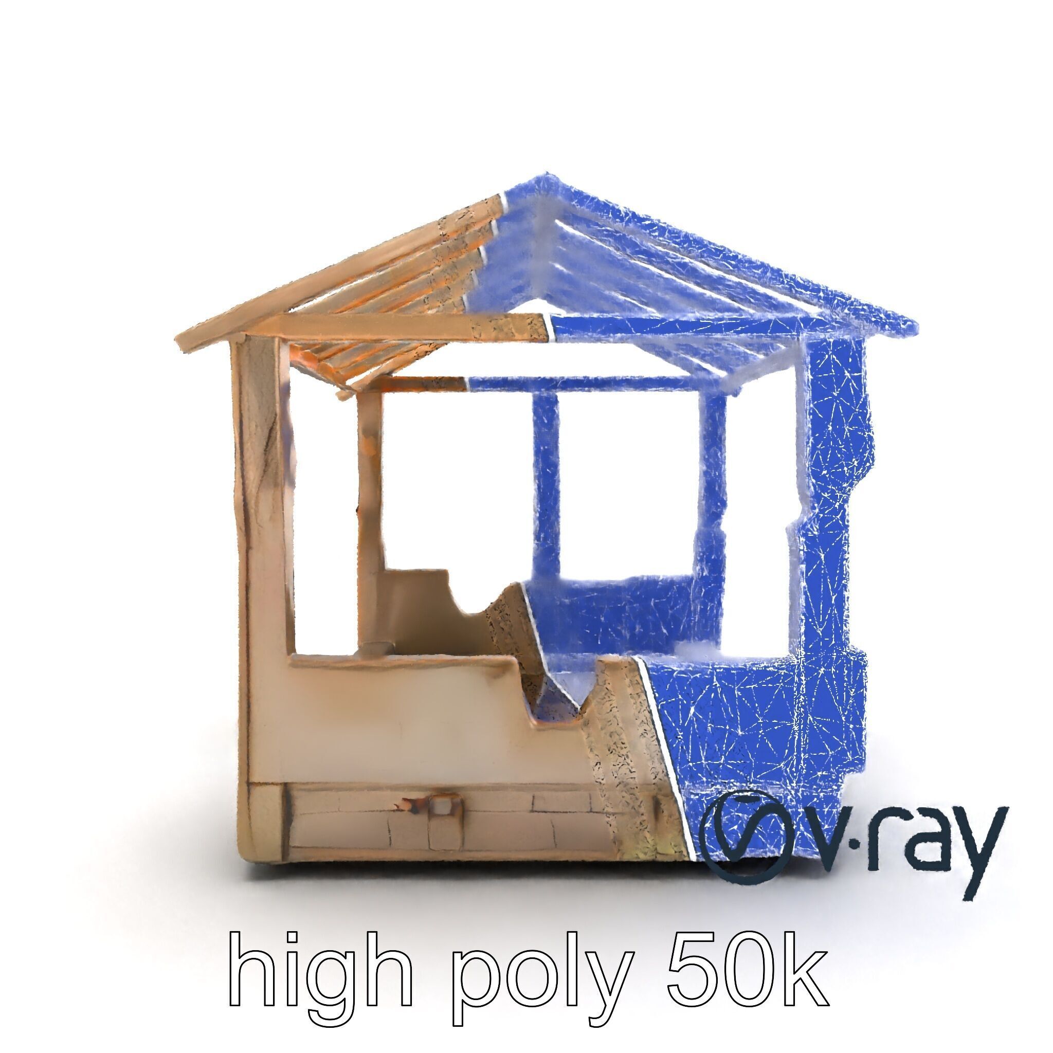 Abandoned Bungalow Ruins model pack Low-poly 3D model_18