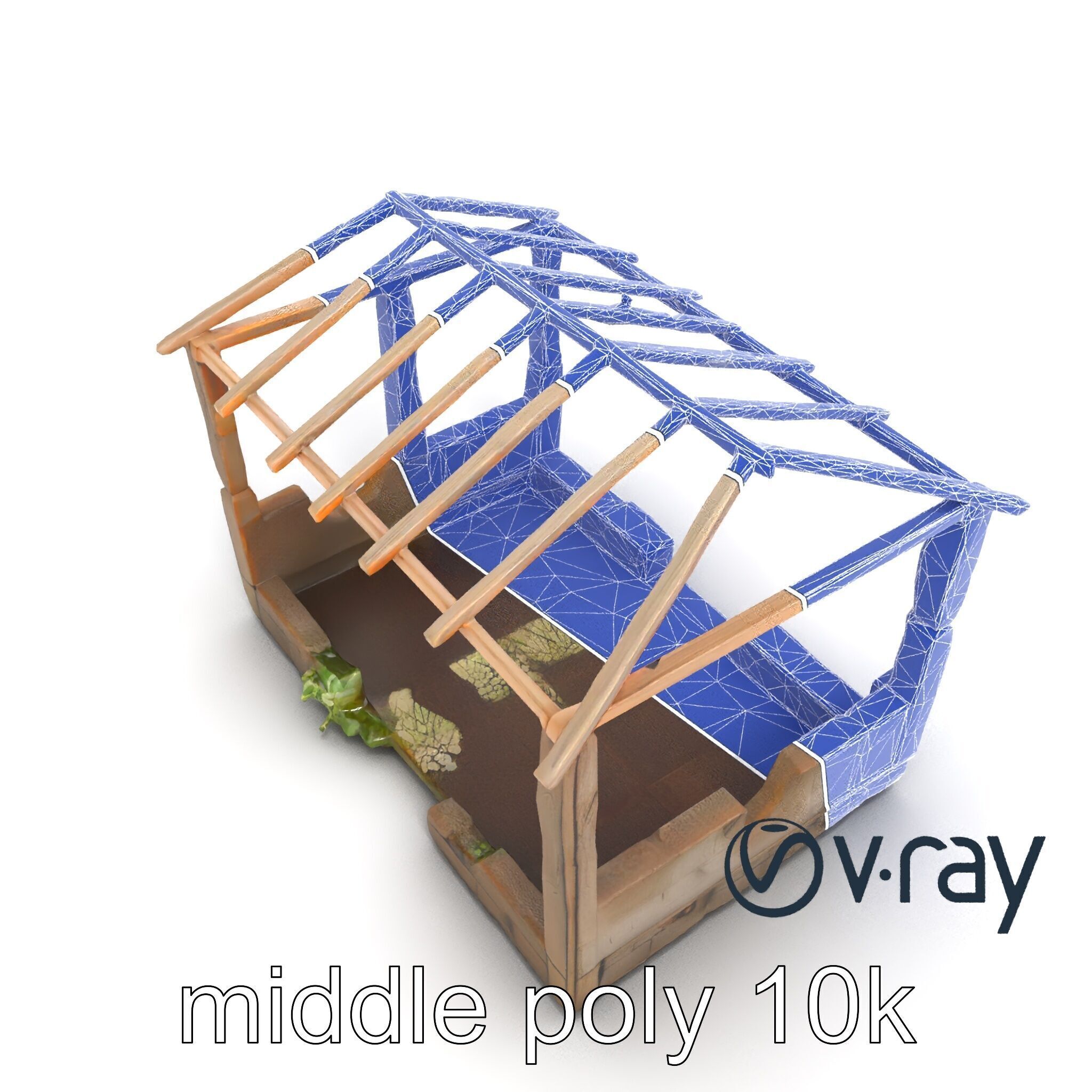 Abandoned Bungalow Ruins model pack Low-poly 3D model_22