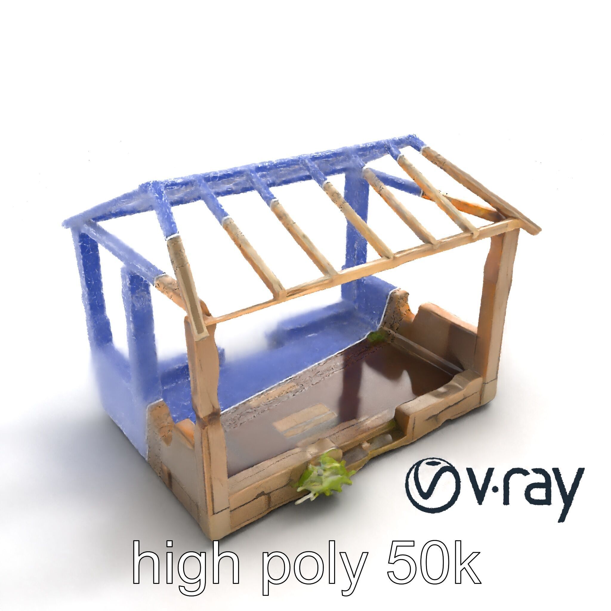 Abandoned Bungalow Ruins model pack Low-poly 3D model_12