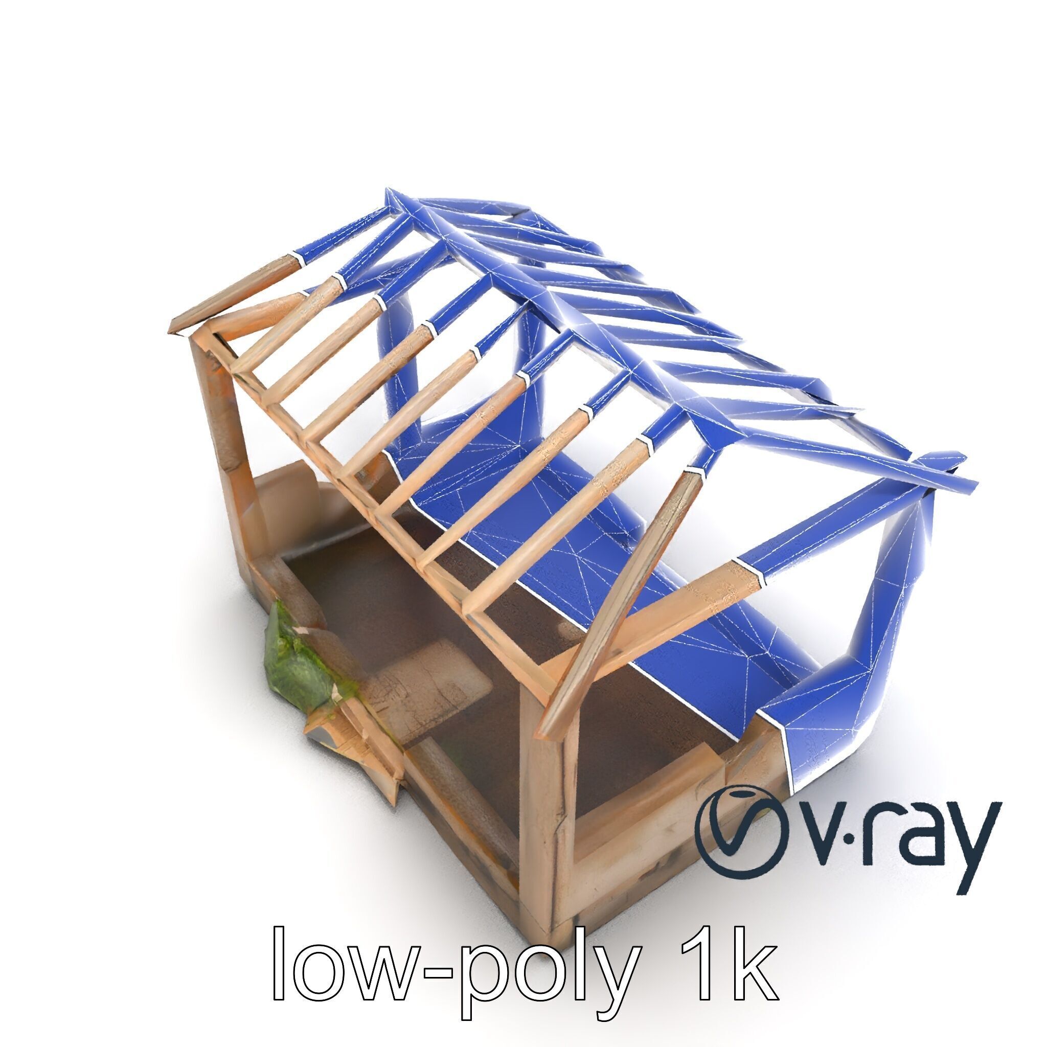 Abandoned Bungalow Ruins model pack Low-poly 3D model_23