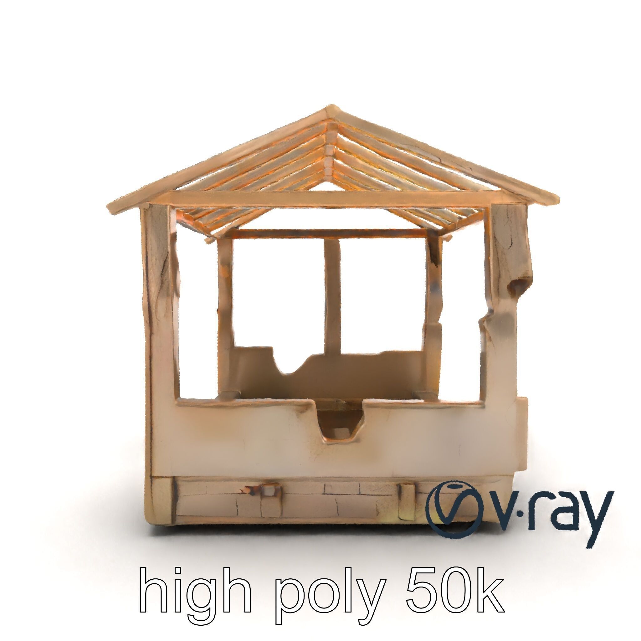 Abandoned Bungalow Ruins model pack Low-poly 3D model_26