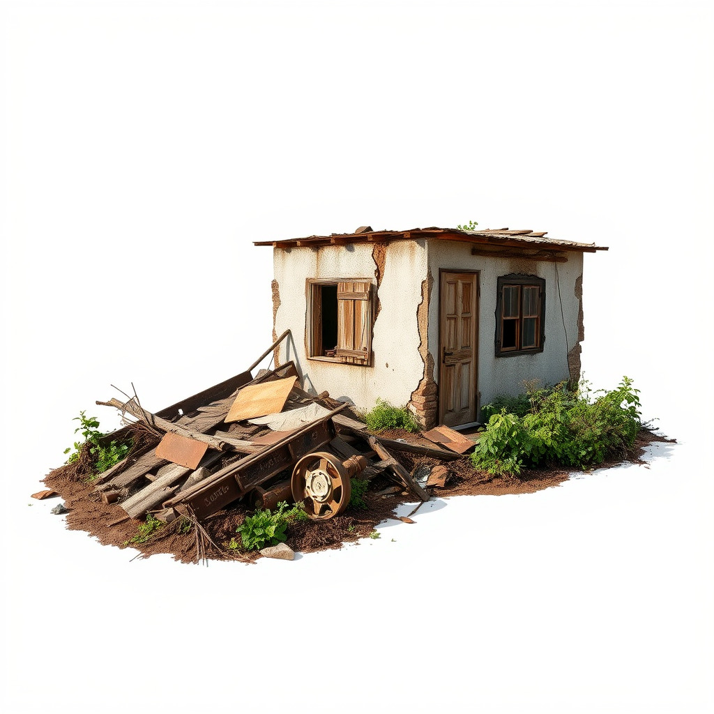 Abandoned Homestead Debris Environment model pack Low-poly 3D model_4