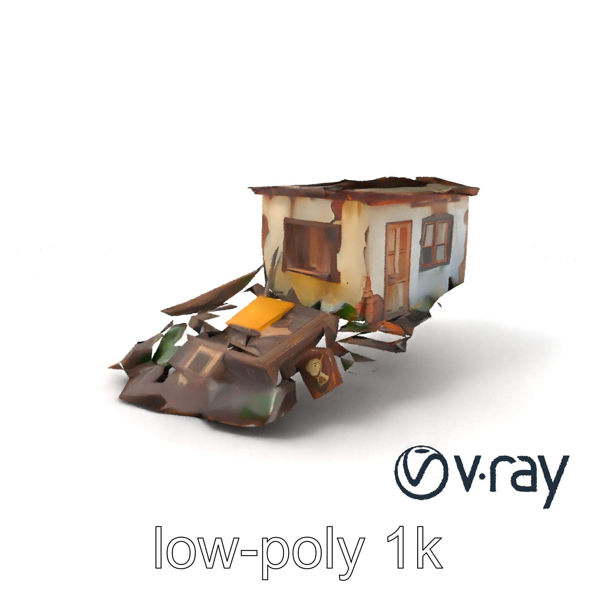 Abandoned Homestead Debris Environment model pack Low-poly 3D model_5