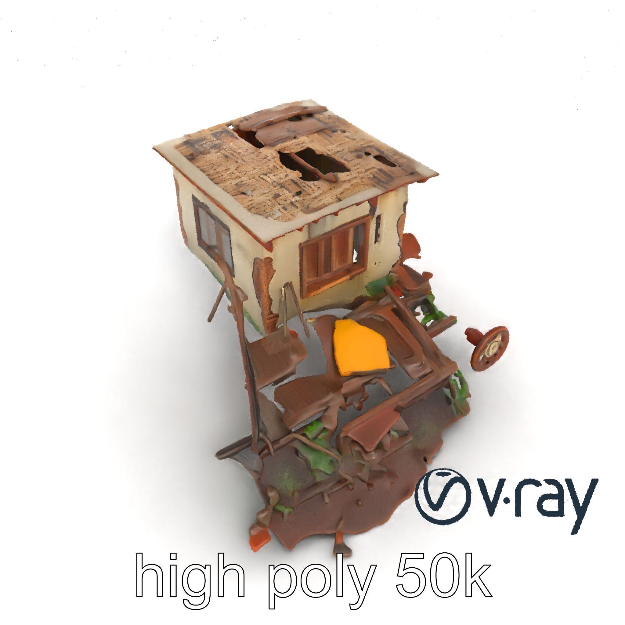 Abandoned Homestead Debris Environment model pack Low-poly 3D model_27