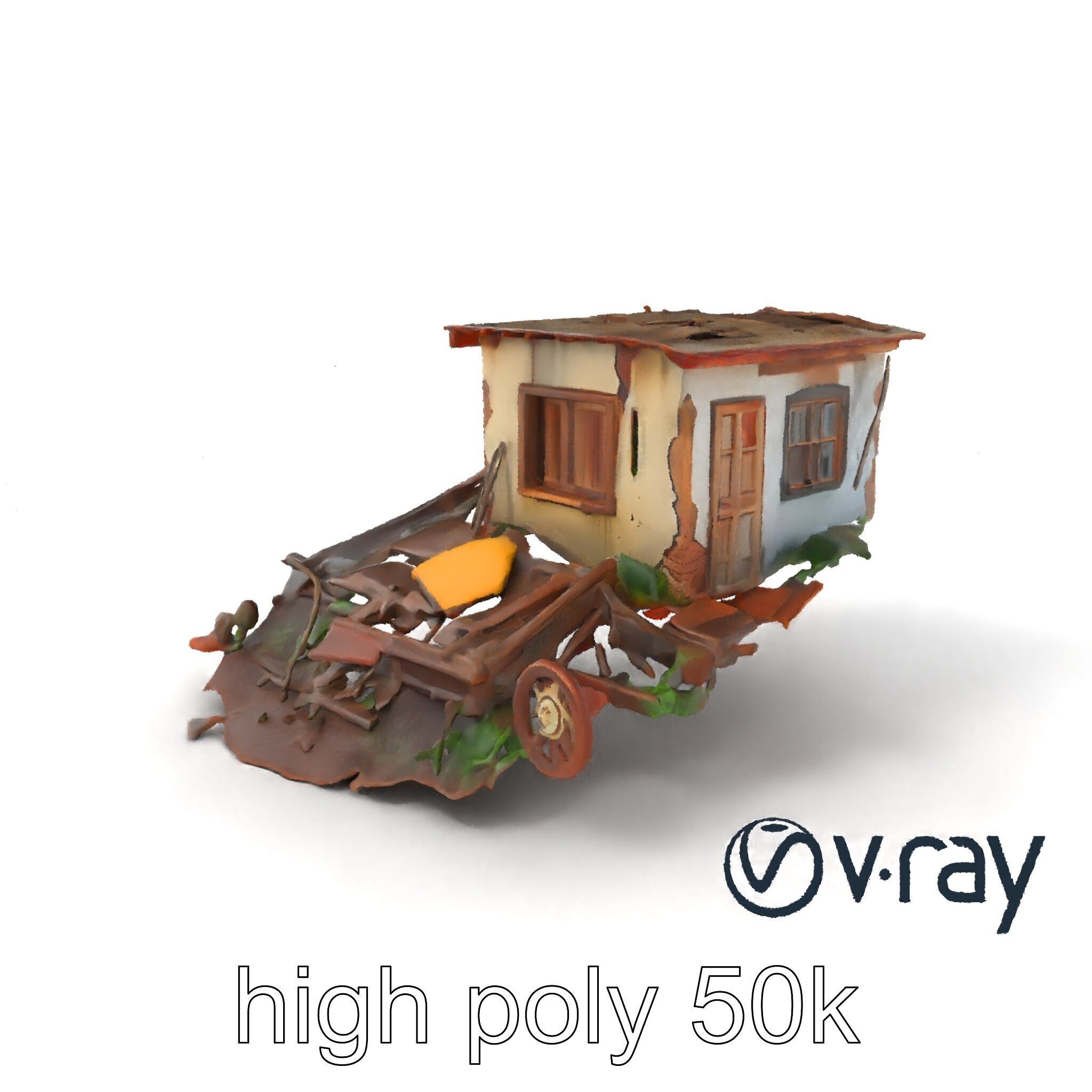 Abandoned Homestead Debris Environment model pack Low-poly 3D model_2