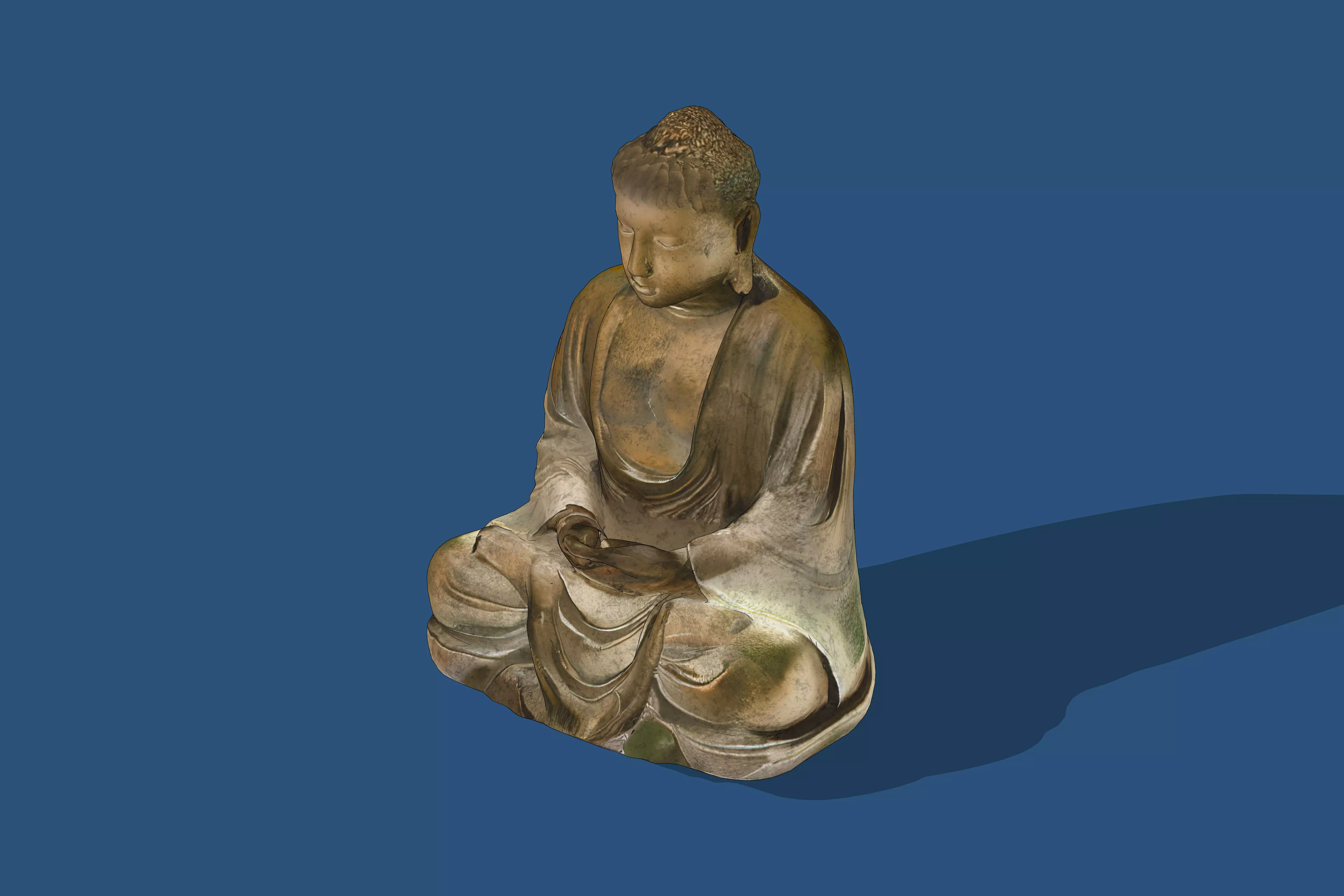 Brass Buddha Low-poly 3D model
