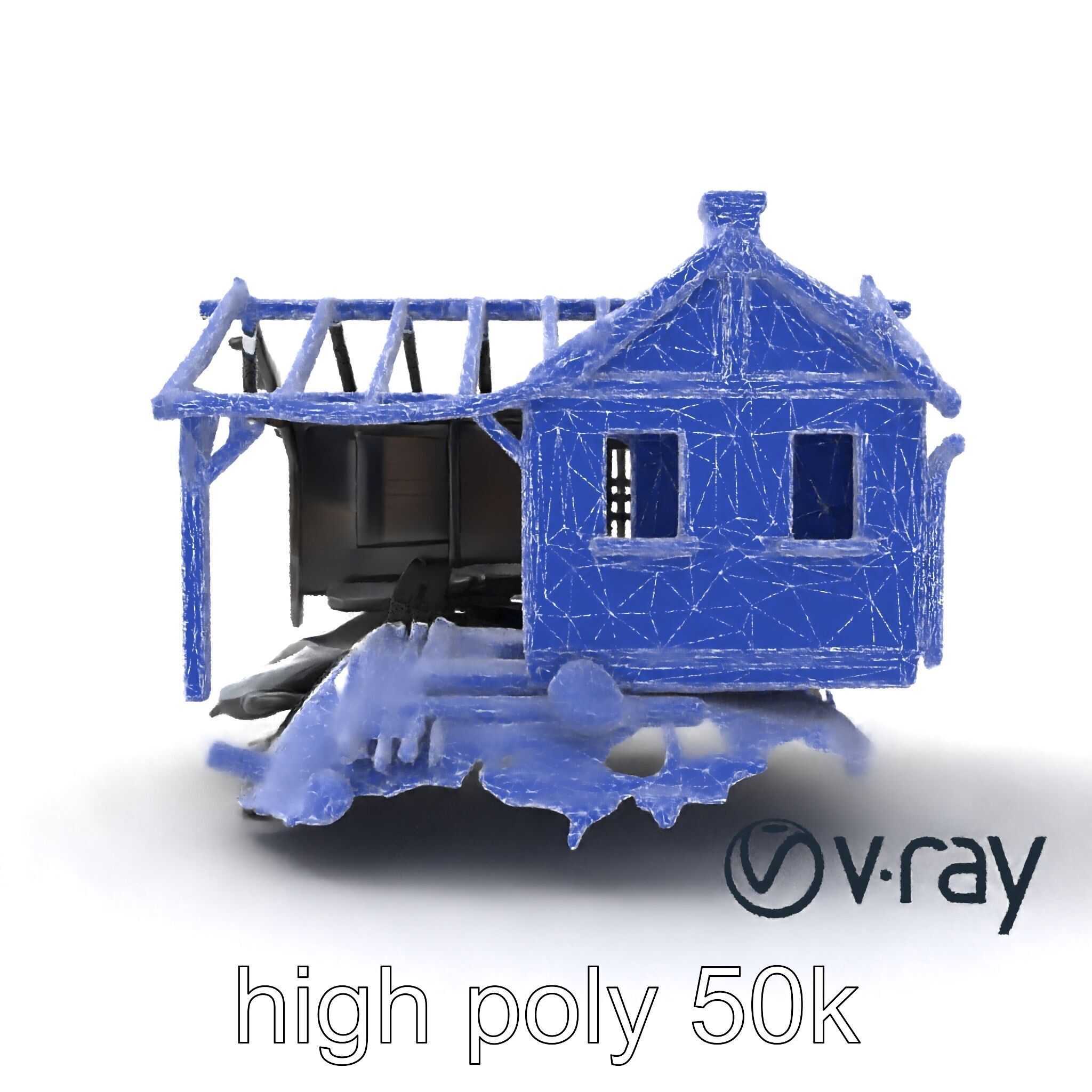 Burned House Ruins Abandoned Structure model pack Low-poly 3D model_32