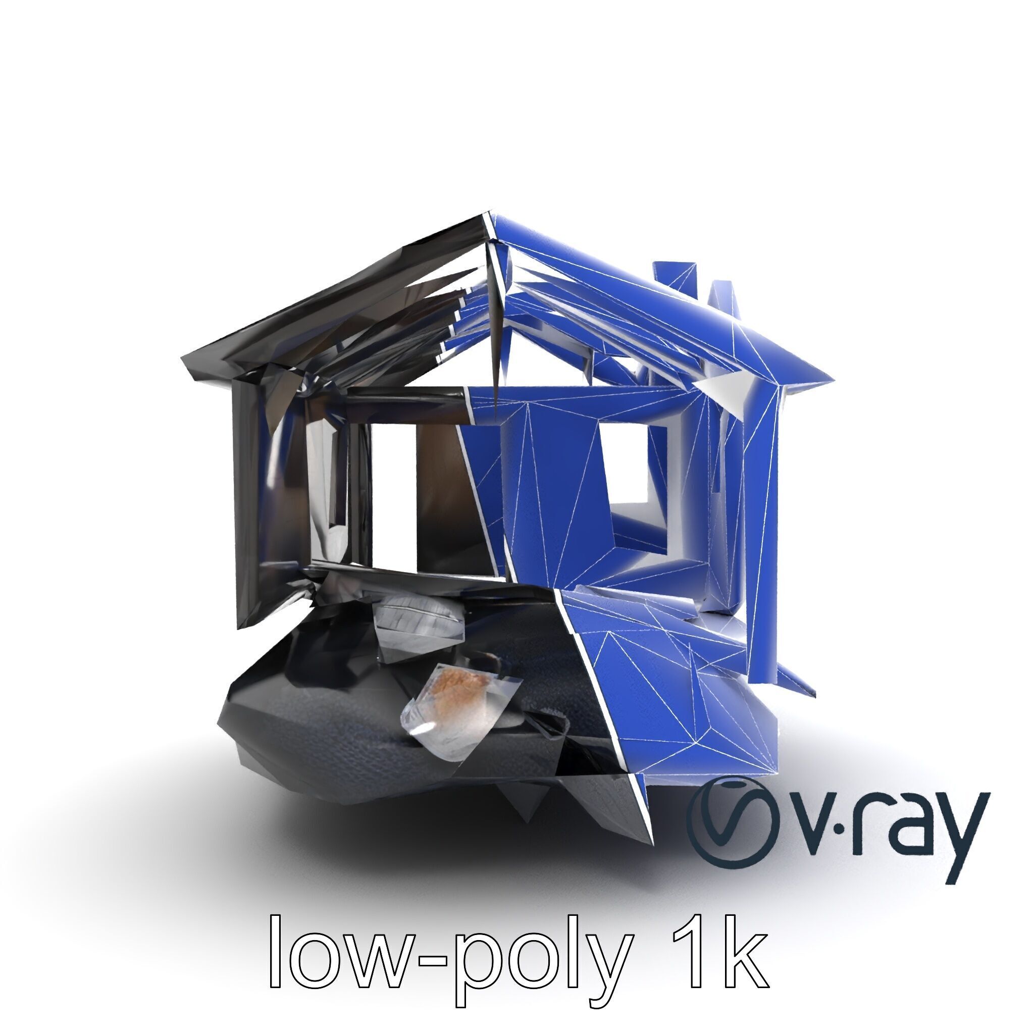 Burned House Ruins Abandoned Structure model pack Low-poly 3D model_23