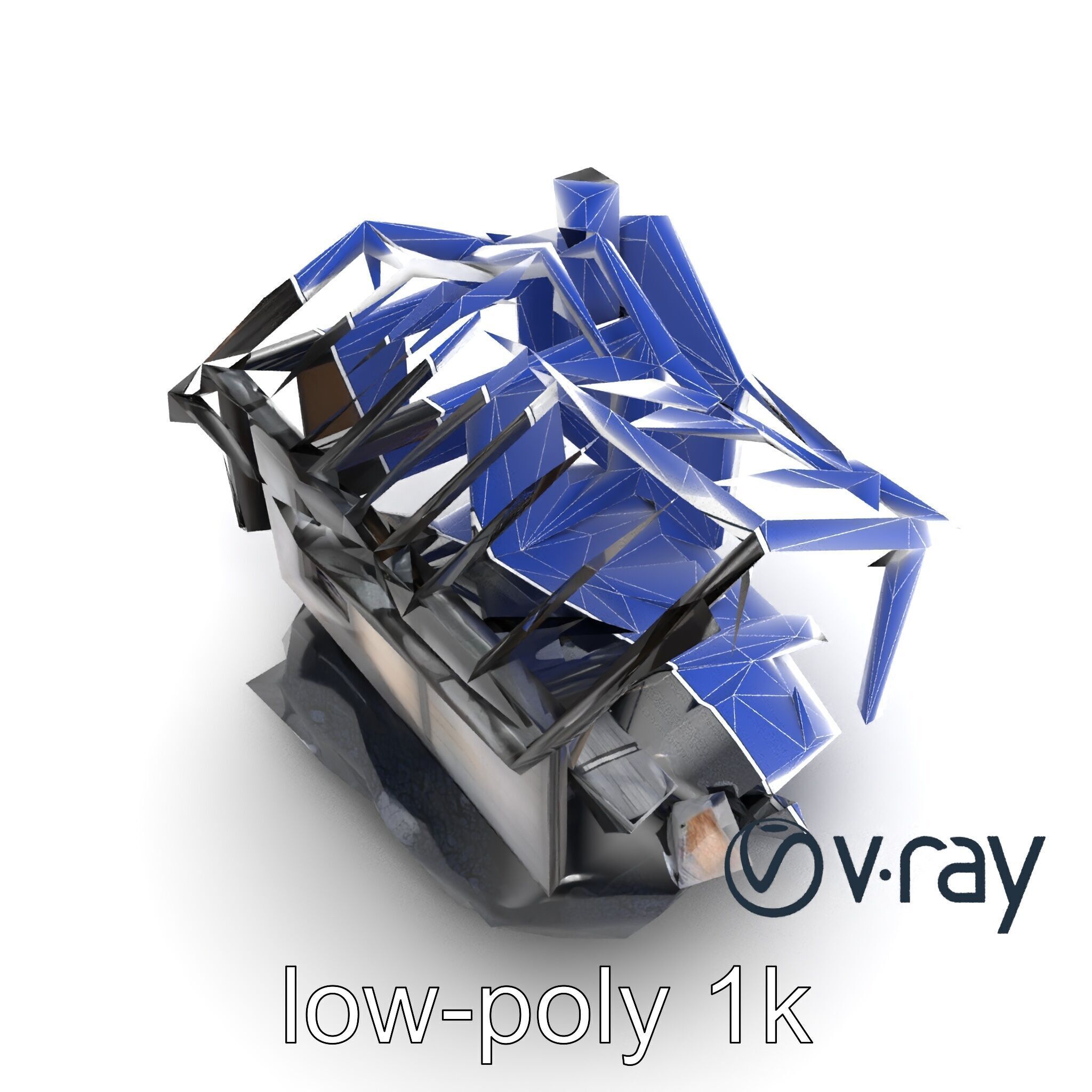 Burned House Ruins Abandoned Structure model pack Low-poly 3D model_22