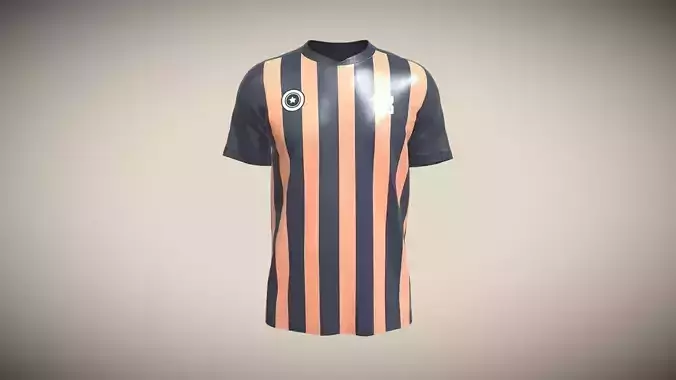 Soccer Navy Blue Jersey Player 03 In Low Poly