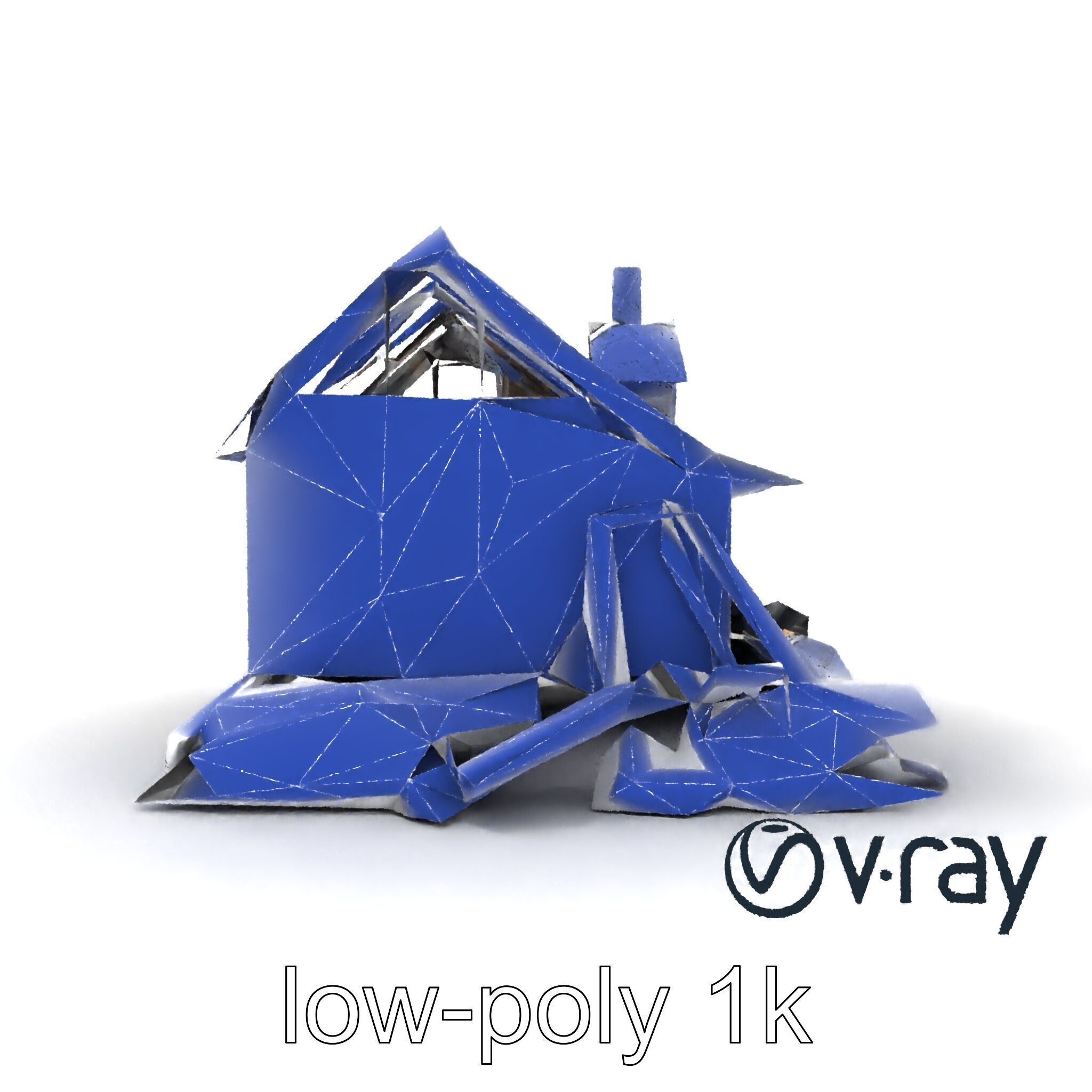 Dilapidated American House Ruins model pack Low-poly 3D model_31