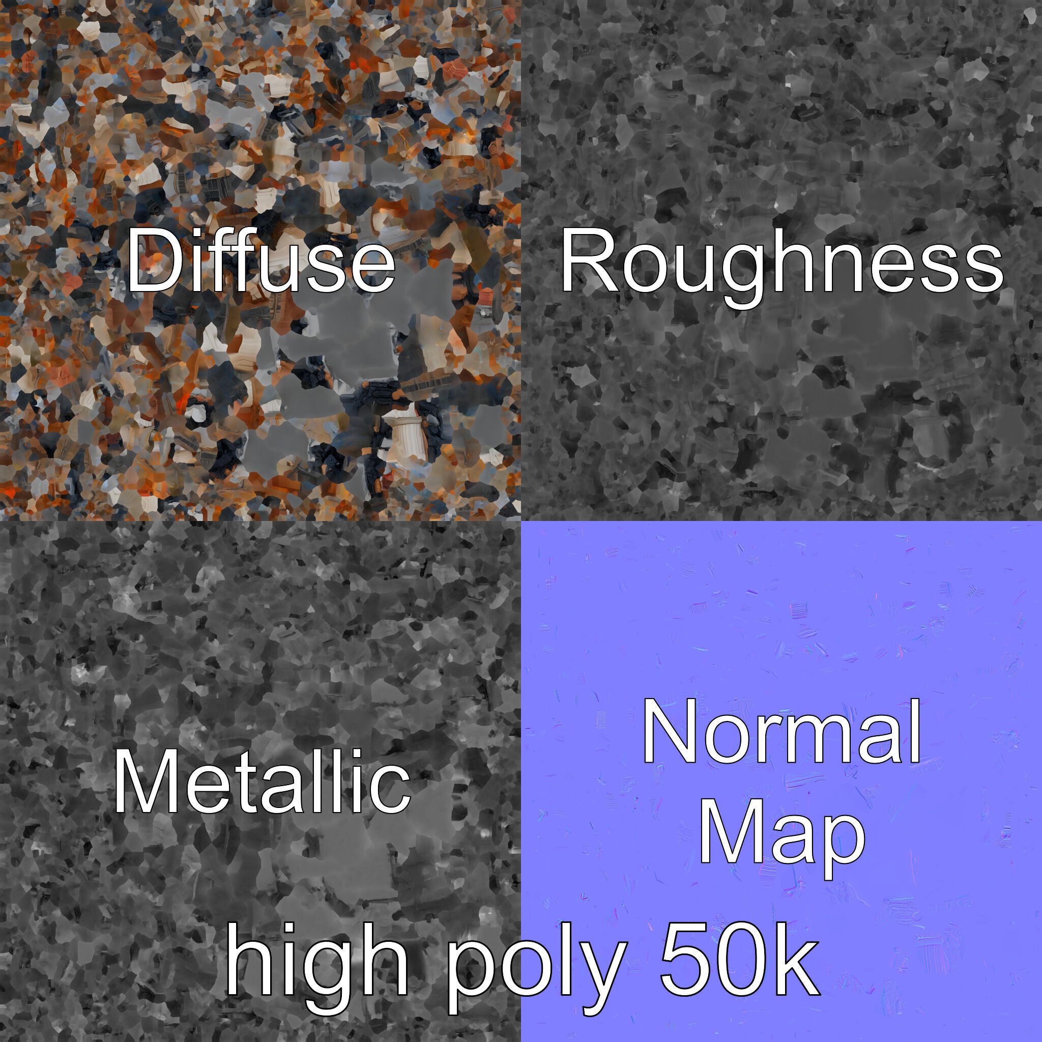 Dilapidated American House Ruins model pack Low-poly 3D model_3