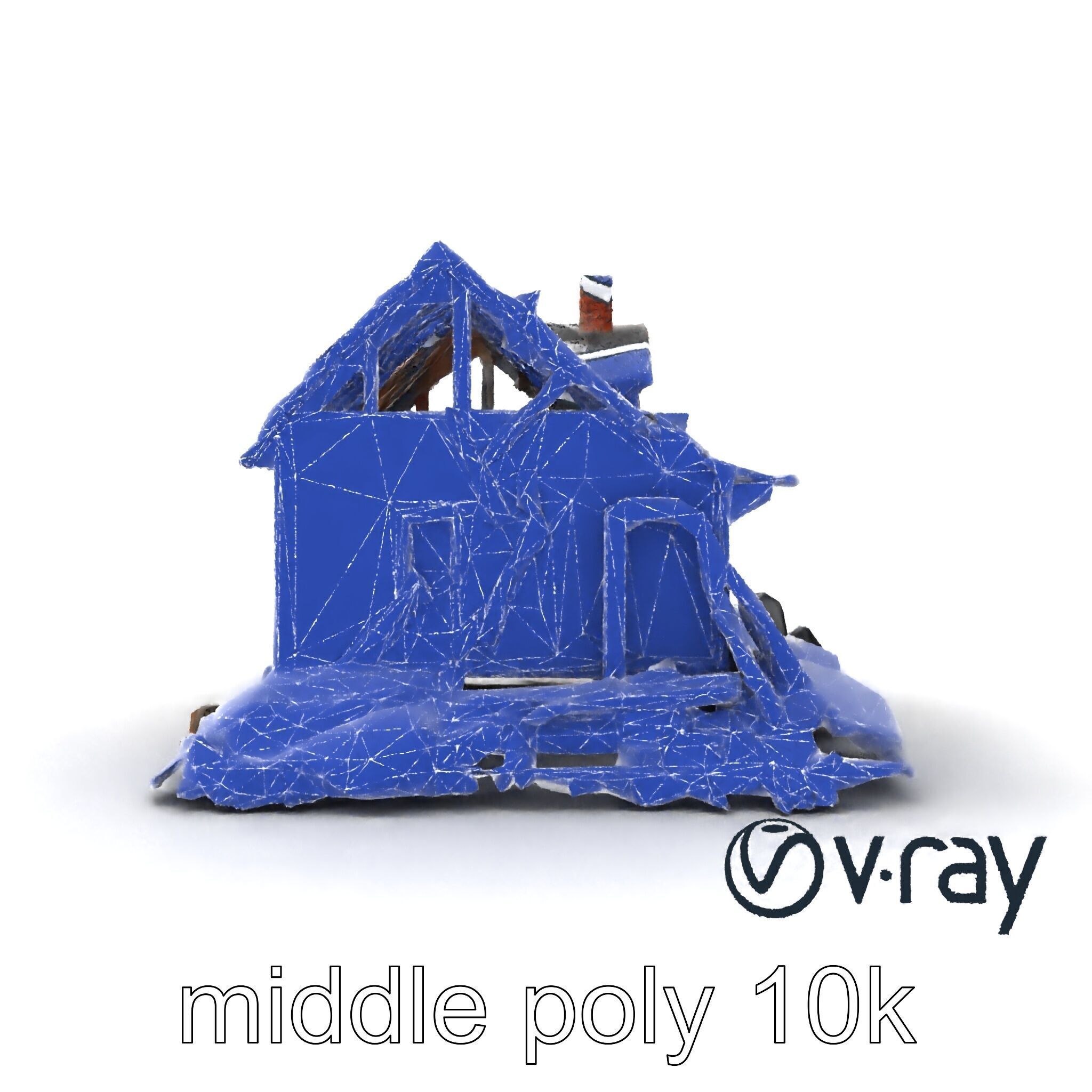 Dilapidated American House Ruins model pack Low-poly 3D model_30