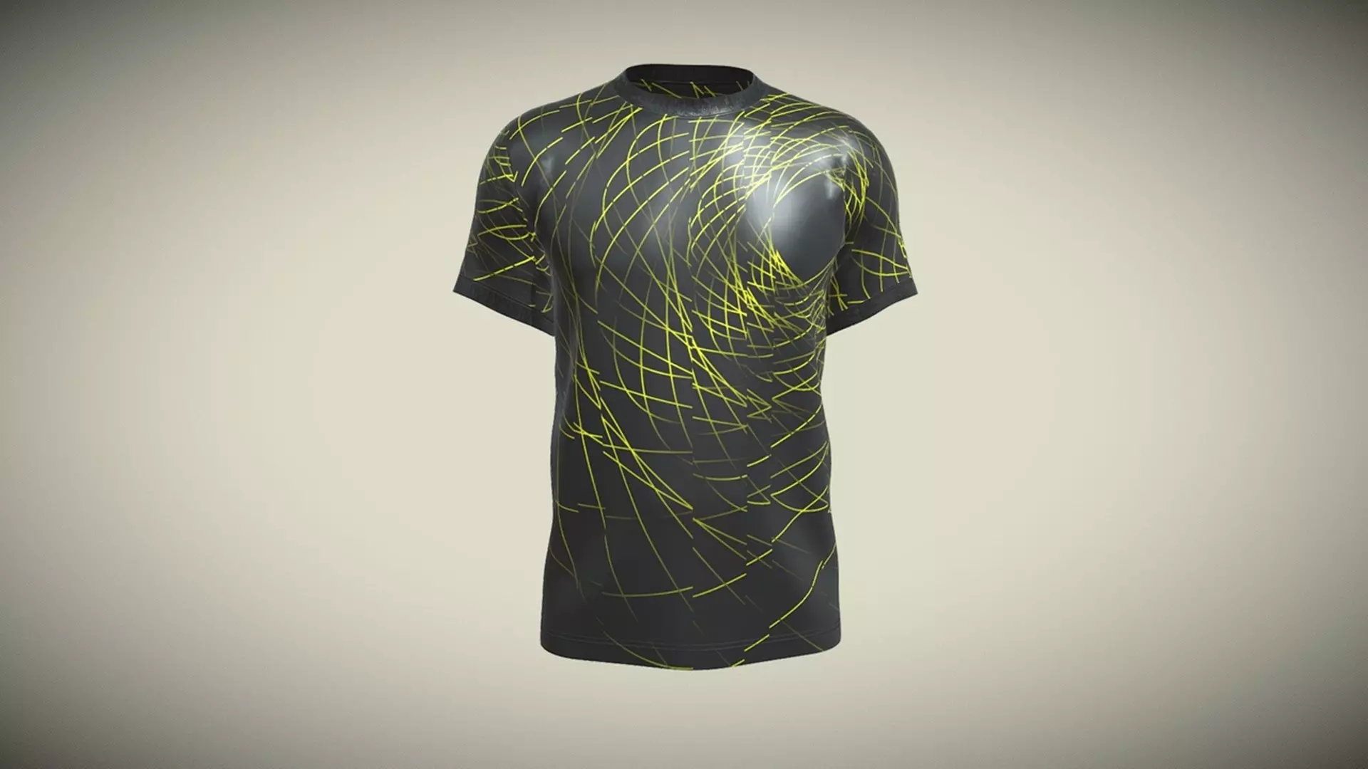 Soccer Neon Yellow With Black Jersey Player-11 In Low Poly Low-poly 3D model_0