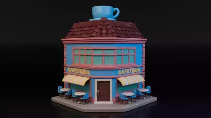 Low Poly Cafeteria