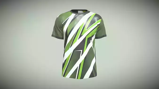 Soccer Print Jersey In Low Poly
