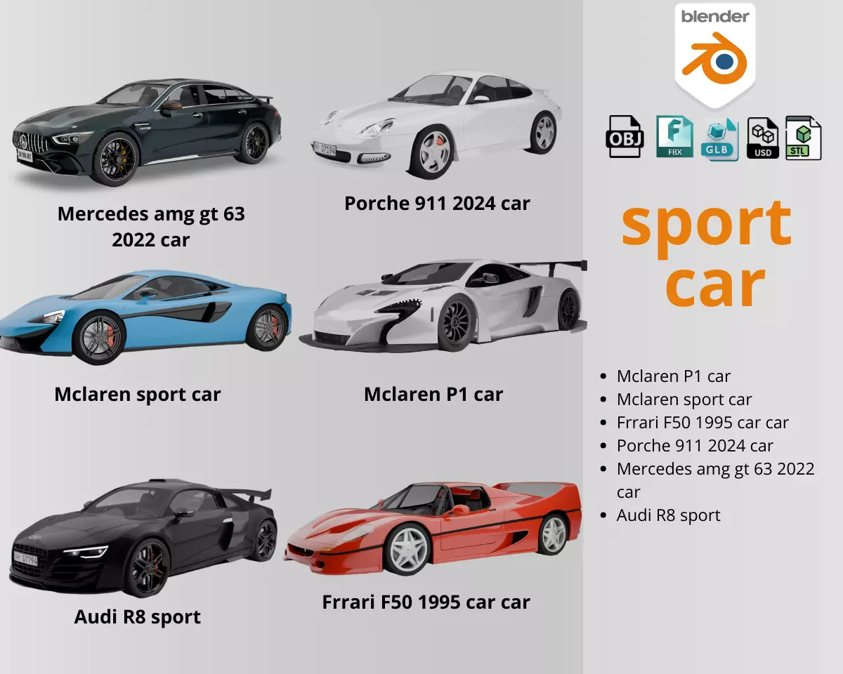 Ultimate sport 3D Car Hyper Realistic  3D Model Collection_0