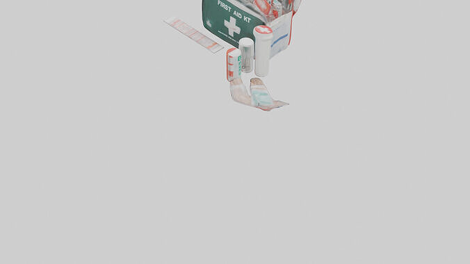 First aid kit model Low-poly 3D model 4