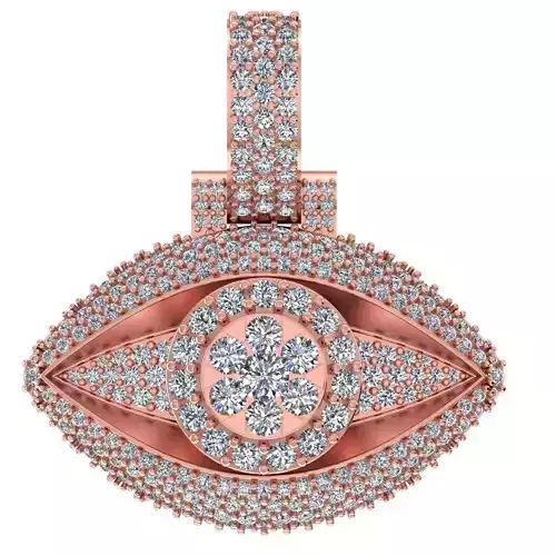 Iced Evil Eye Pendant 3D print model