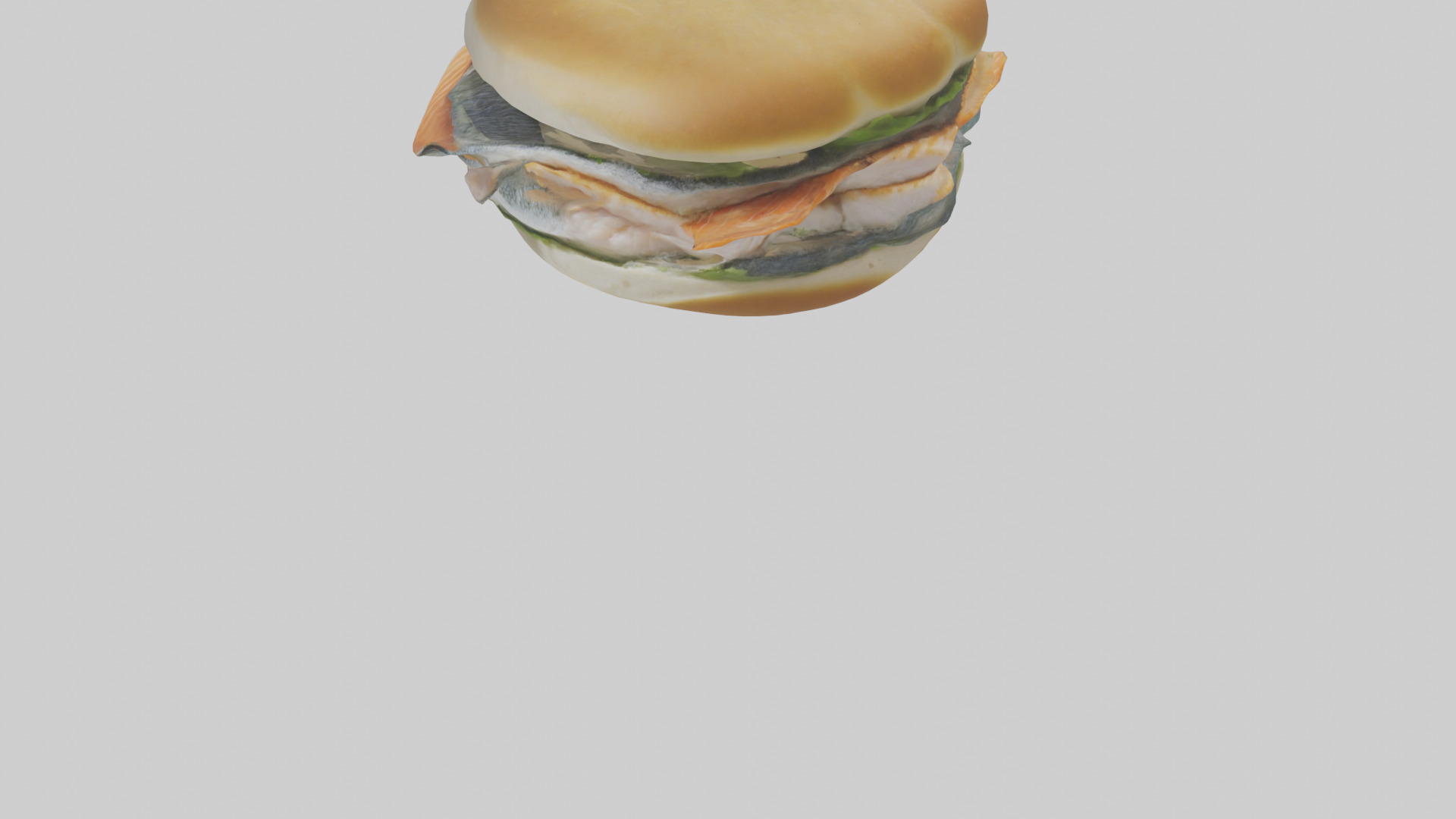 Fish fillet sandwich model Low-poly 3D model_3