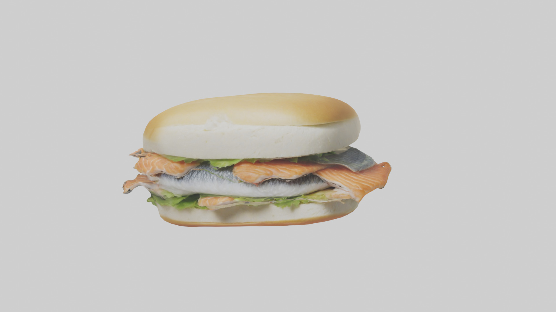 Fish fillet sandwich model Low-poly 3D model_20