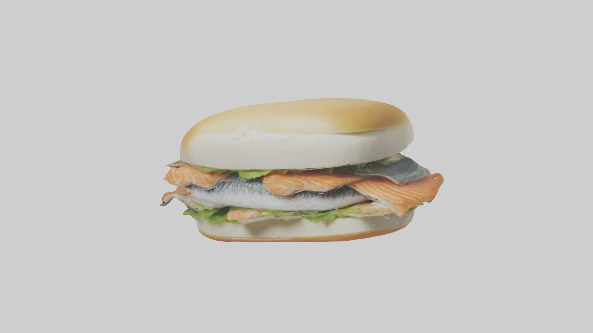 Fish fillet sandwich model Low-poly 3D model_9