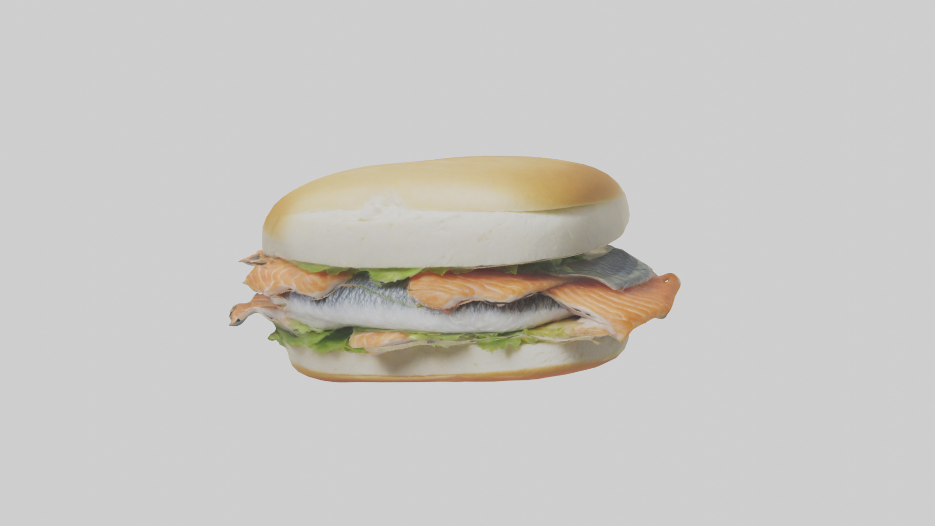 Fish fillet sandwich model Low-poly 3D model_17