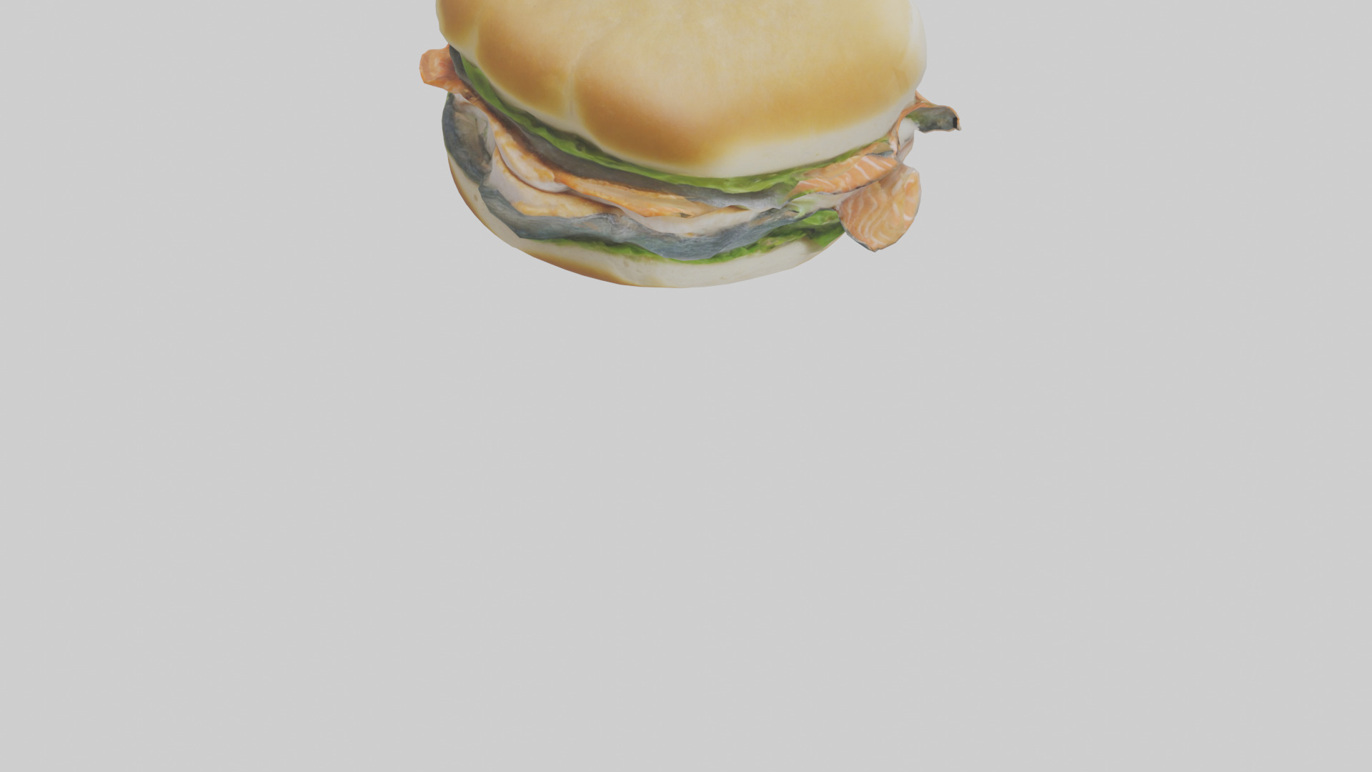 Fish fillet sandwich model Low-poly 3D model_4