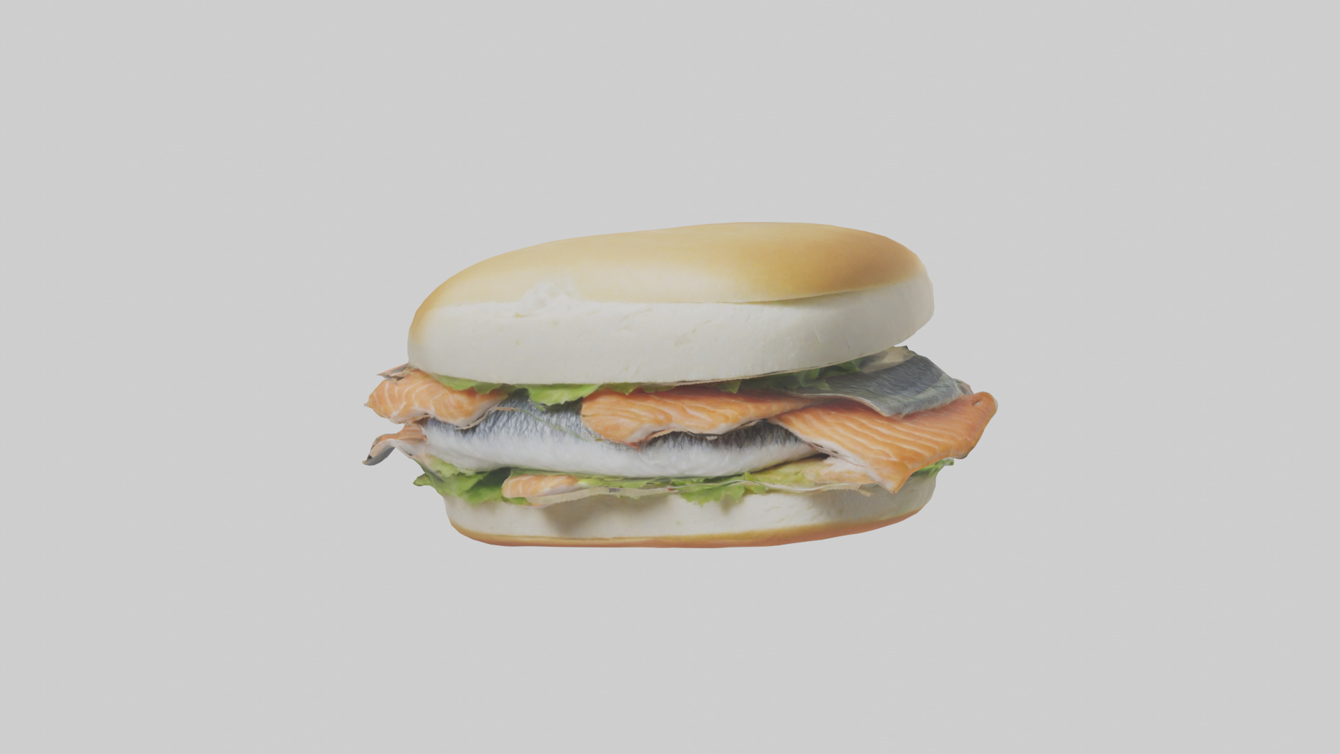 Fish fillet sandwich model Low-poly 3D model_14