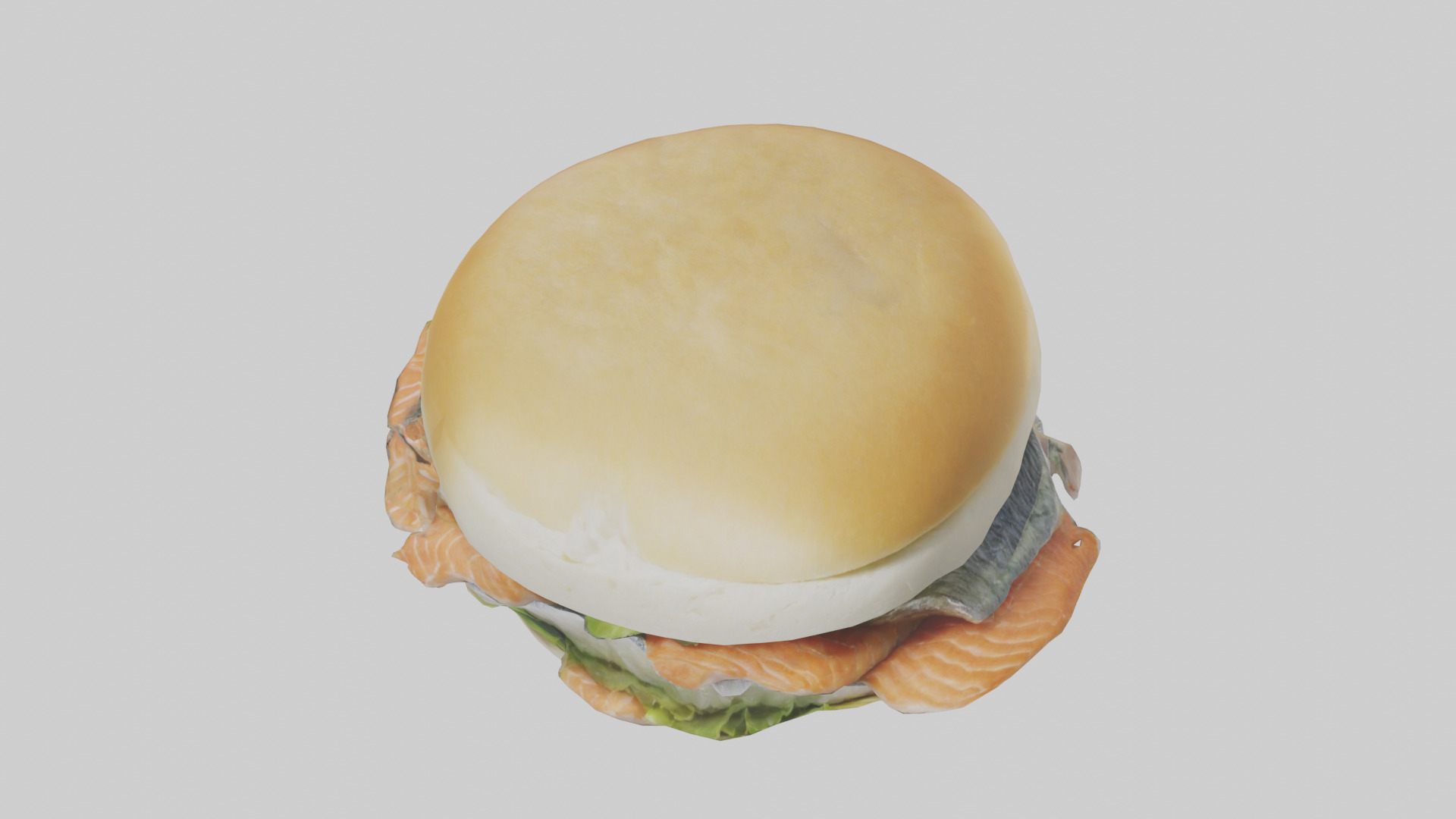 Fish fillet sandwich model Low-poly 3D model_26