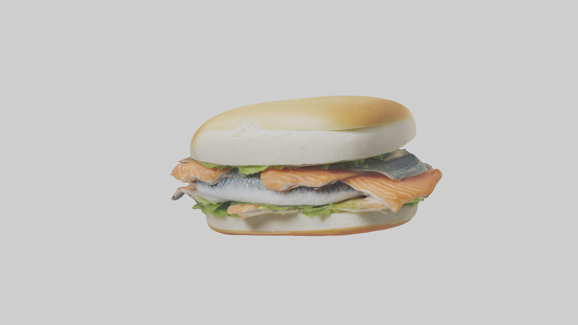 Fish fillet sandwich model Low-poly 3D model_12