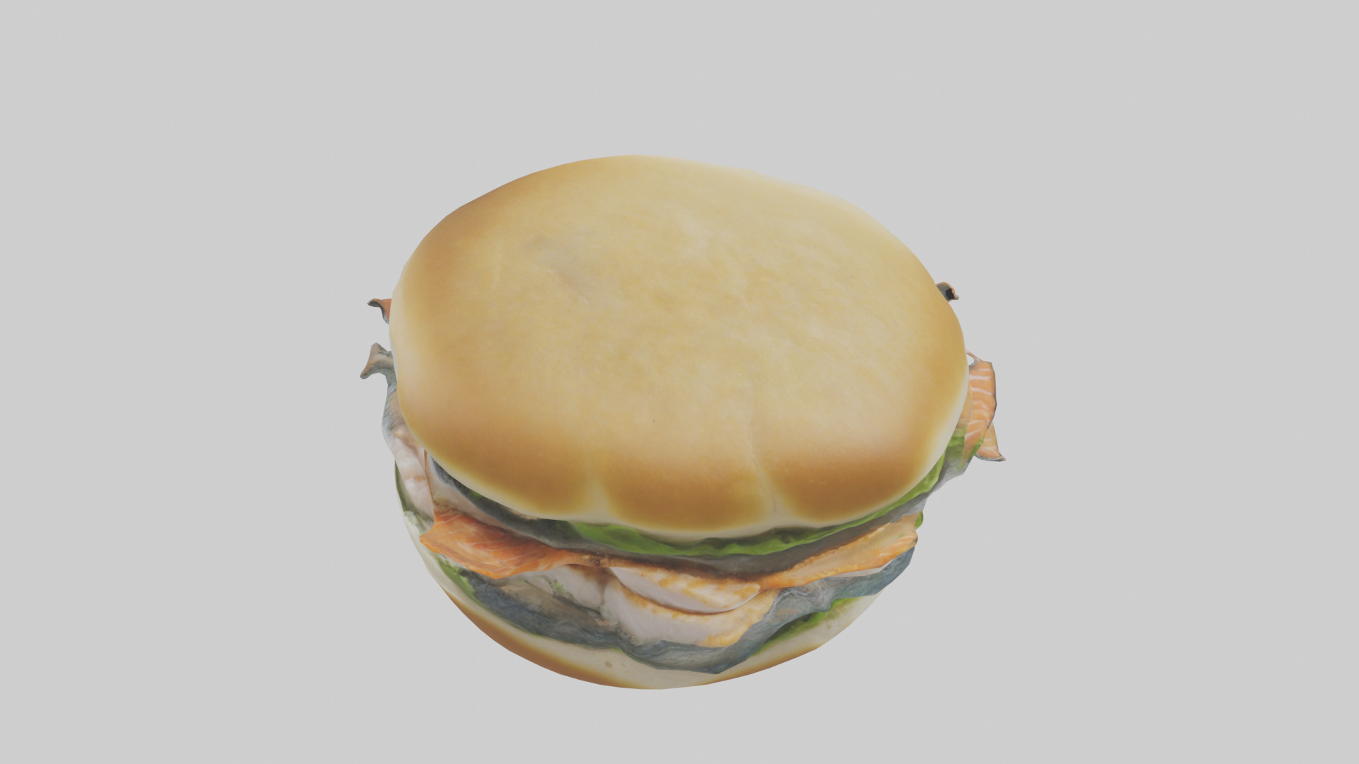 Fish fillet sandwich model Low-poly 3D model_25