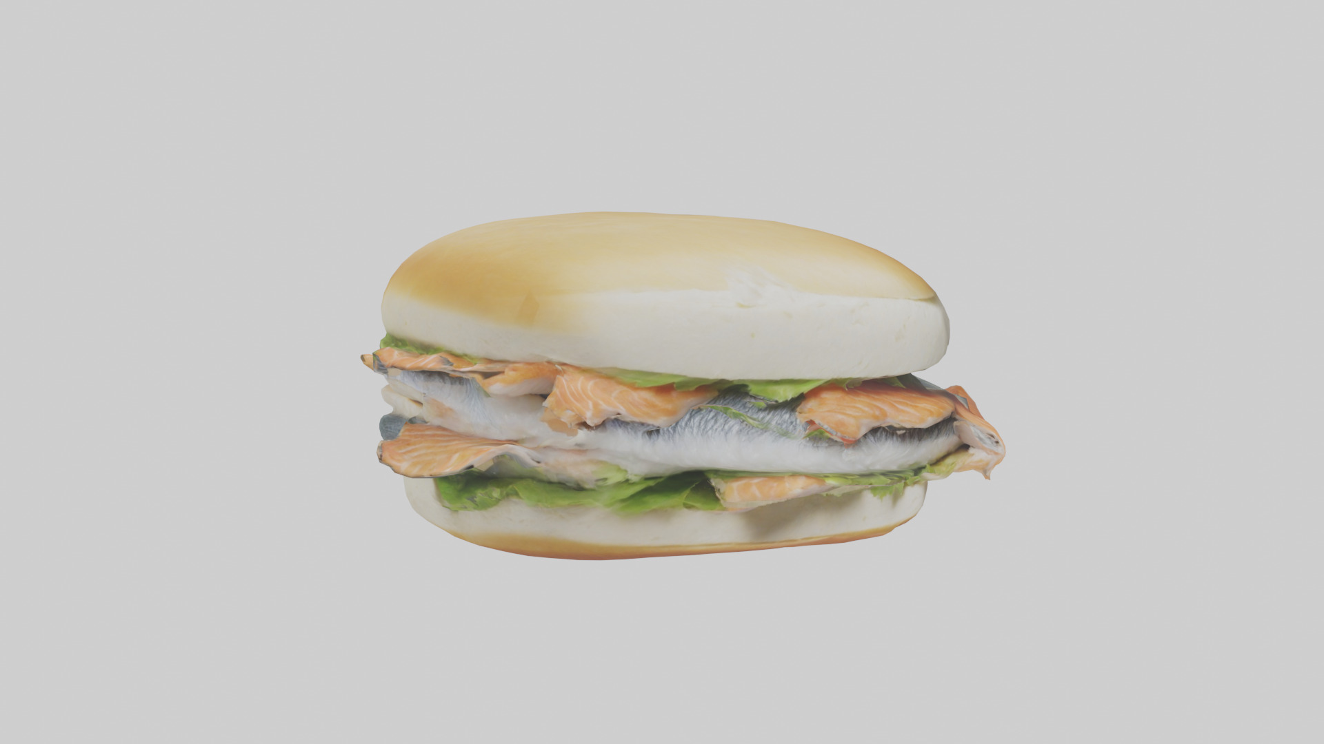 Fish fillet sandwich model Low-poly 3D model_7
