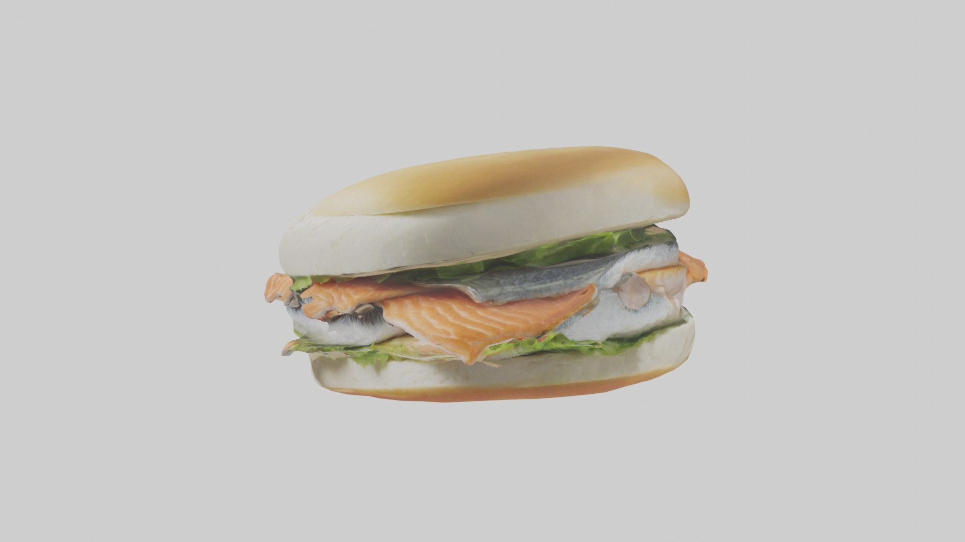 Fish fillet sandwich model Low-poly 3D model_11
