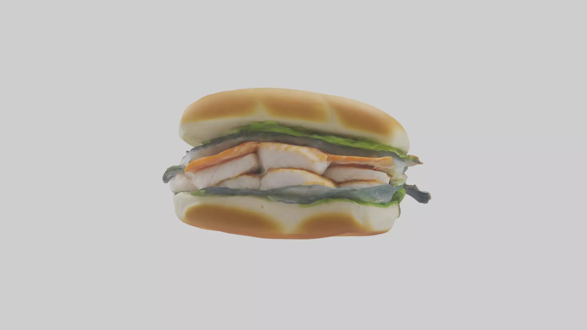 Fish fillet sandwich model Low-poly 3D model_0