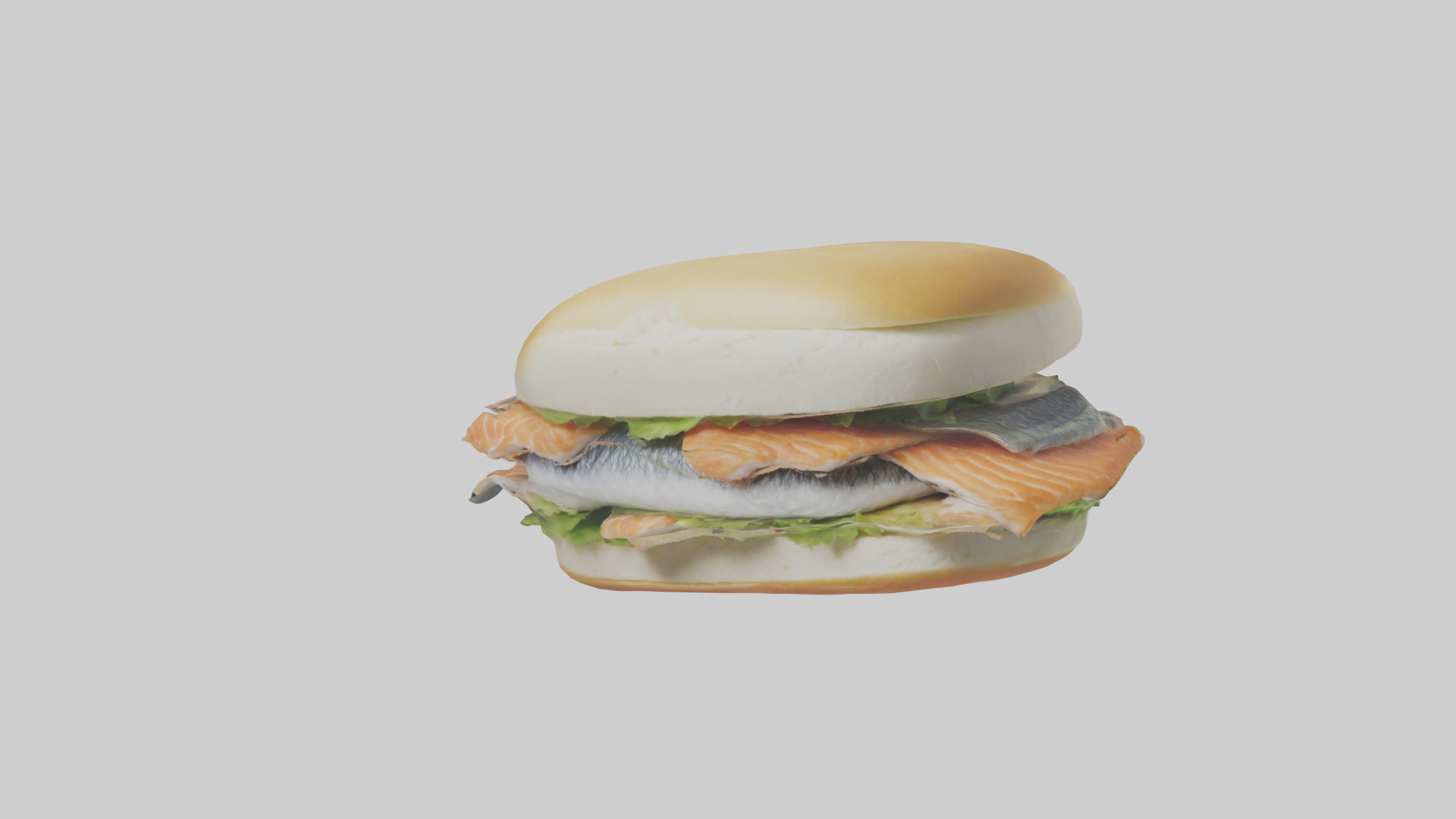 Fish fillet sandwich model Low-poly 3D model_15