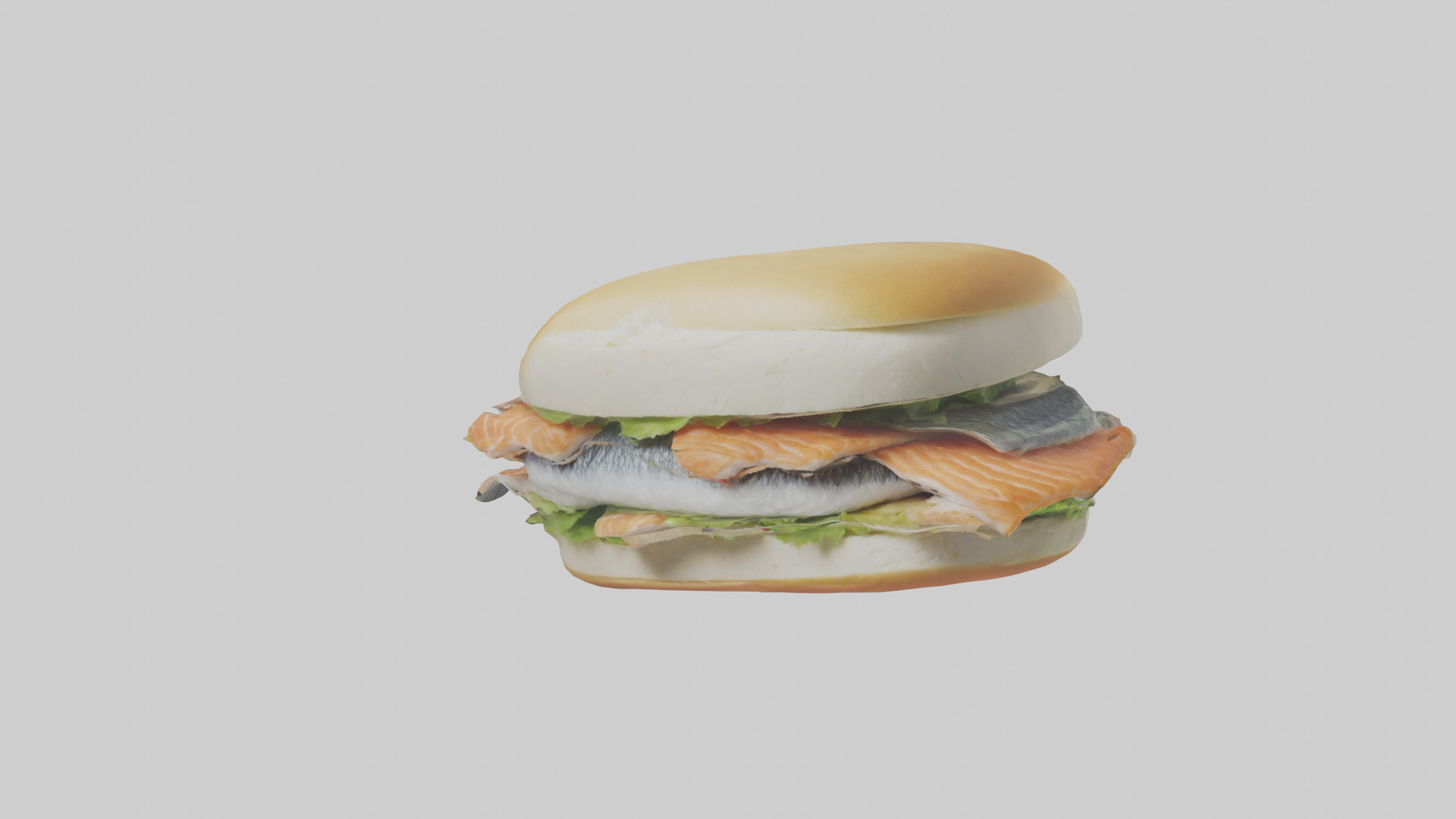 Fish fillet sandwich model Low-poly 3D model_13