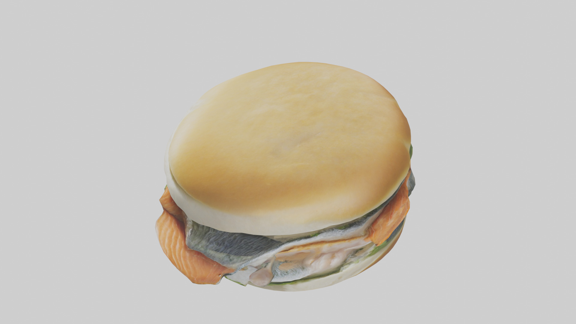 Fish fillet sandwich model Low-poly 3D model_27